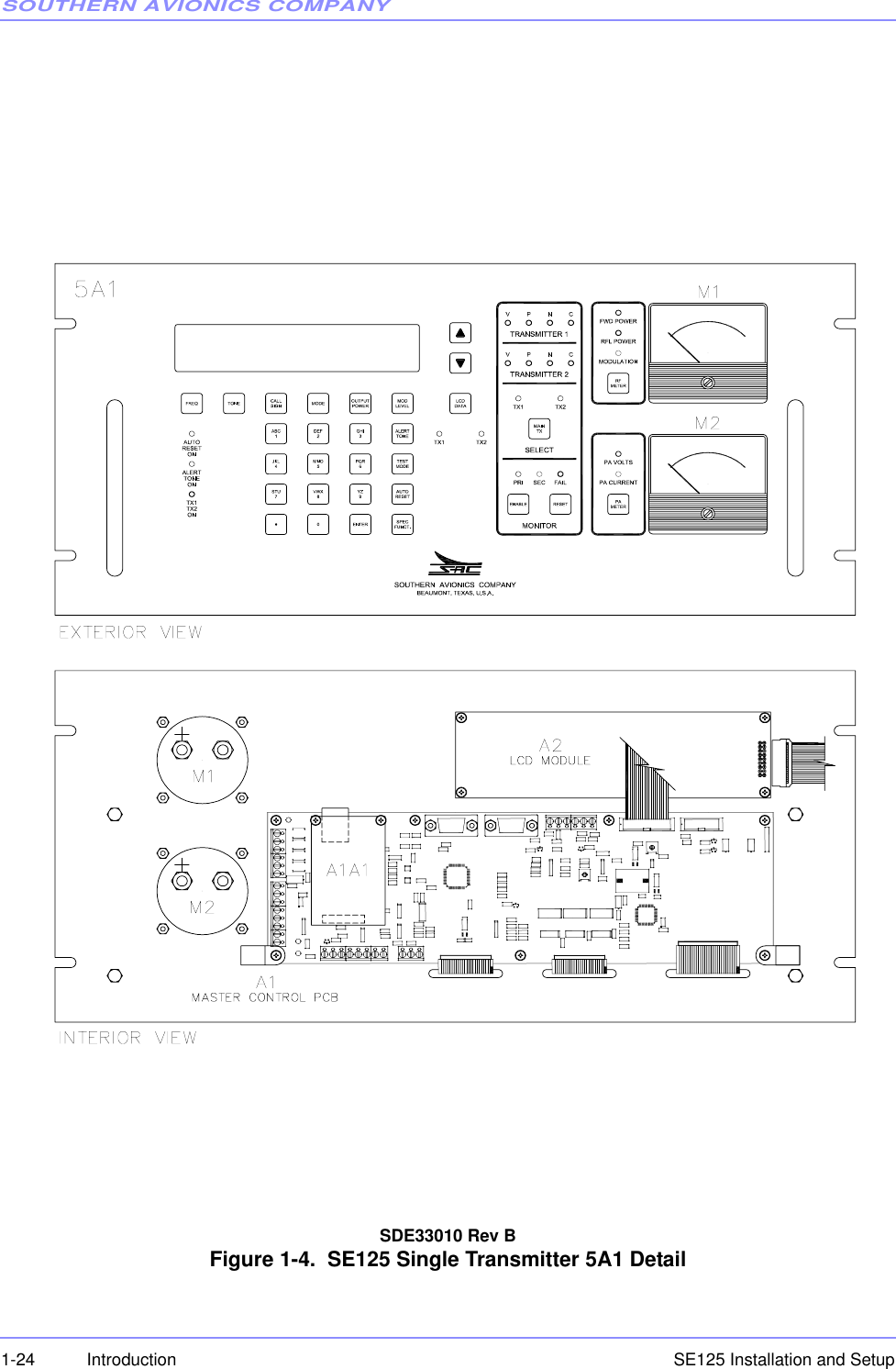 SOUTHERN AVIONICS COMPANYSE125 Installation and Setup1-24 IntroductionSDE33010 Rev BFigure 1-4.  SE125 Single Transmitter 5A1 Detail