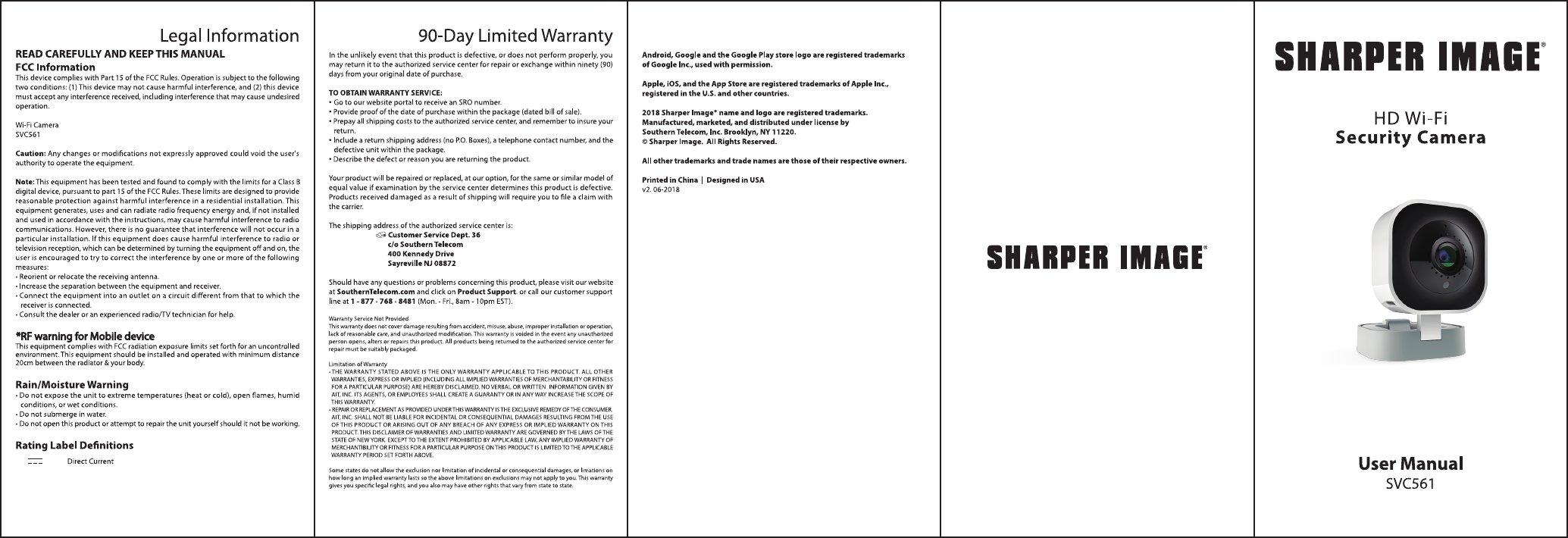 HD WI-FI Security Camera User Manual SVC561