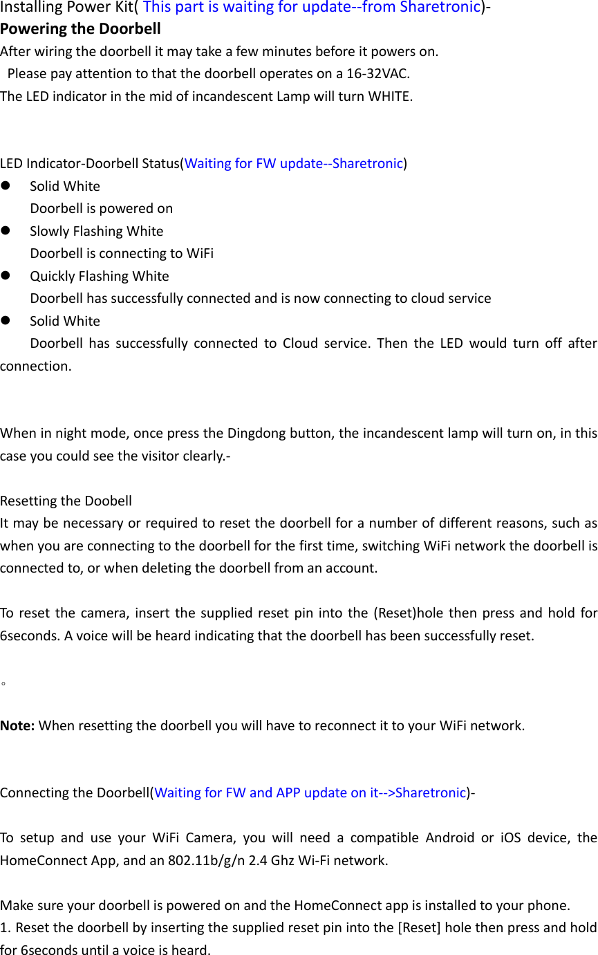 Page 3 of Southern Telecom SVC680 HD WI-FI Doorbell User Manual 