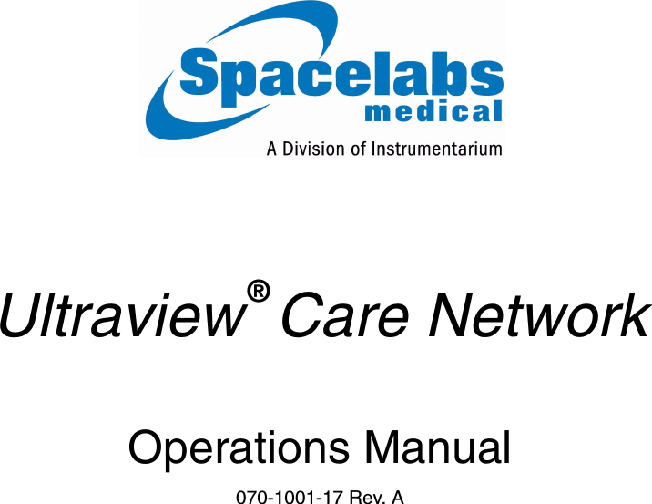 Ultraview Care NetworkOperations Manual070-1001-17 Rev. A®
