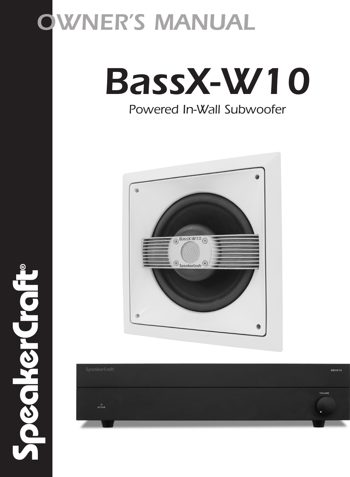 Page 1 of 12 - Speakercraft Speakercraft-Speakercraft-Powered-In-Wall-Subwoofer-Bassx-W10-Users-Manual- BassX-W10 Manual  Speakercraft-speakercraft-powered-in-wall-subwoofer-bassx-w10-users-manual
