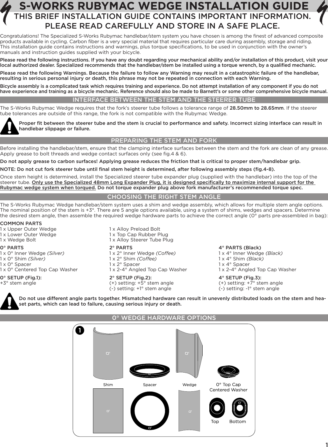 Specialized Roval Rapide Wheelset Users Manual