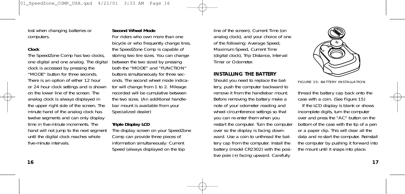 Page 9 of 11 - Specialized Specialized-Speedzone-Comp-Cr2302-Users-Manual- 01_SpeedZone_COMP_USA  Specialized-speedzone-comp-cr2302-users-manual