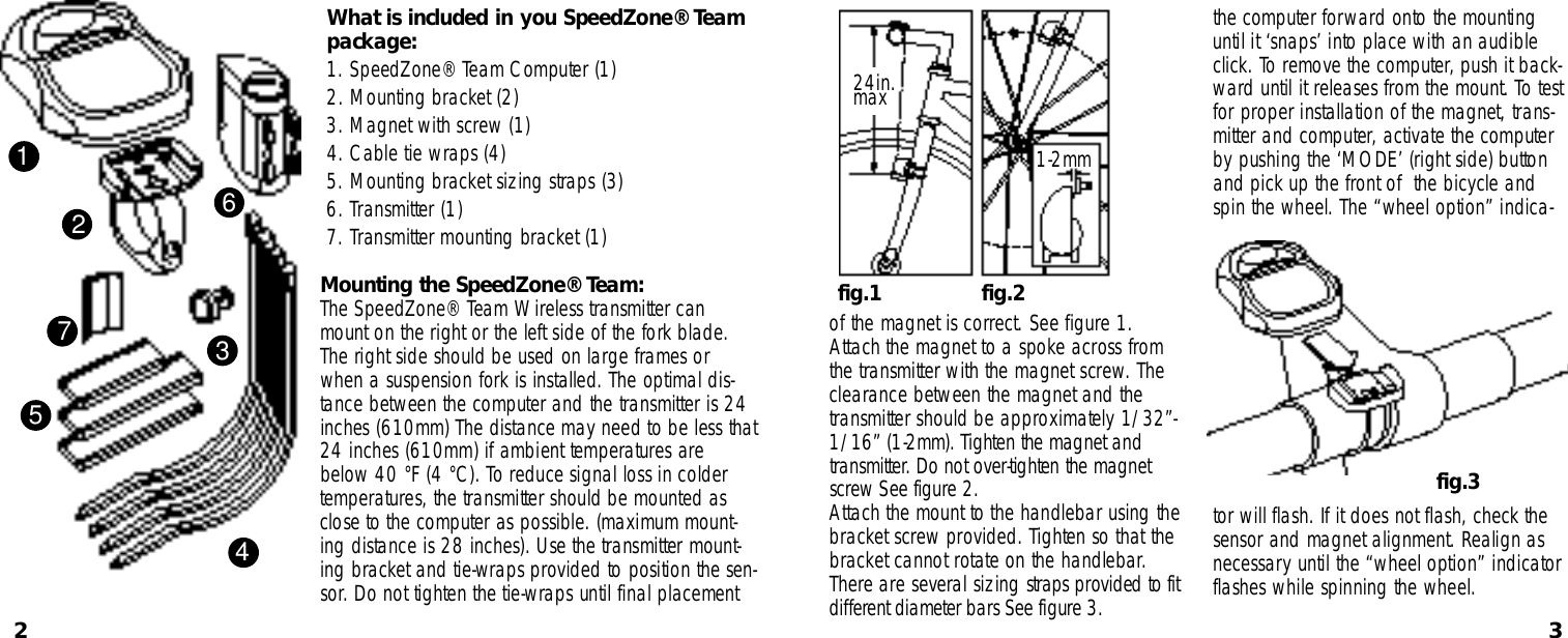 Page 2 of 7 - Specialized Specialized-Speedzone-Pro-Cyclocomputer-Users-Manual- Speedzone Team Manual  Specialized-speedzone-pro-cyclocomputer-users-manual