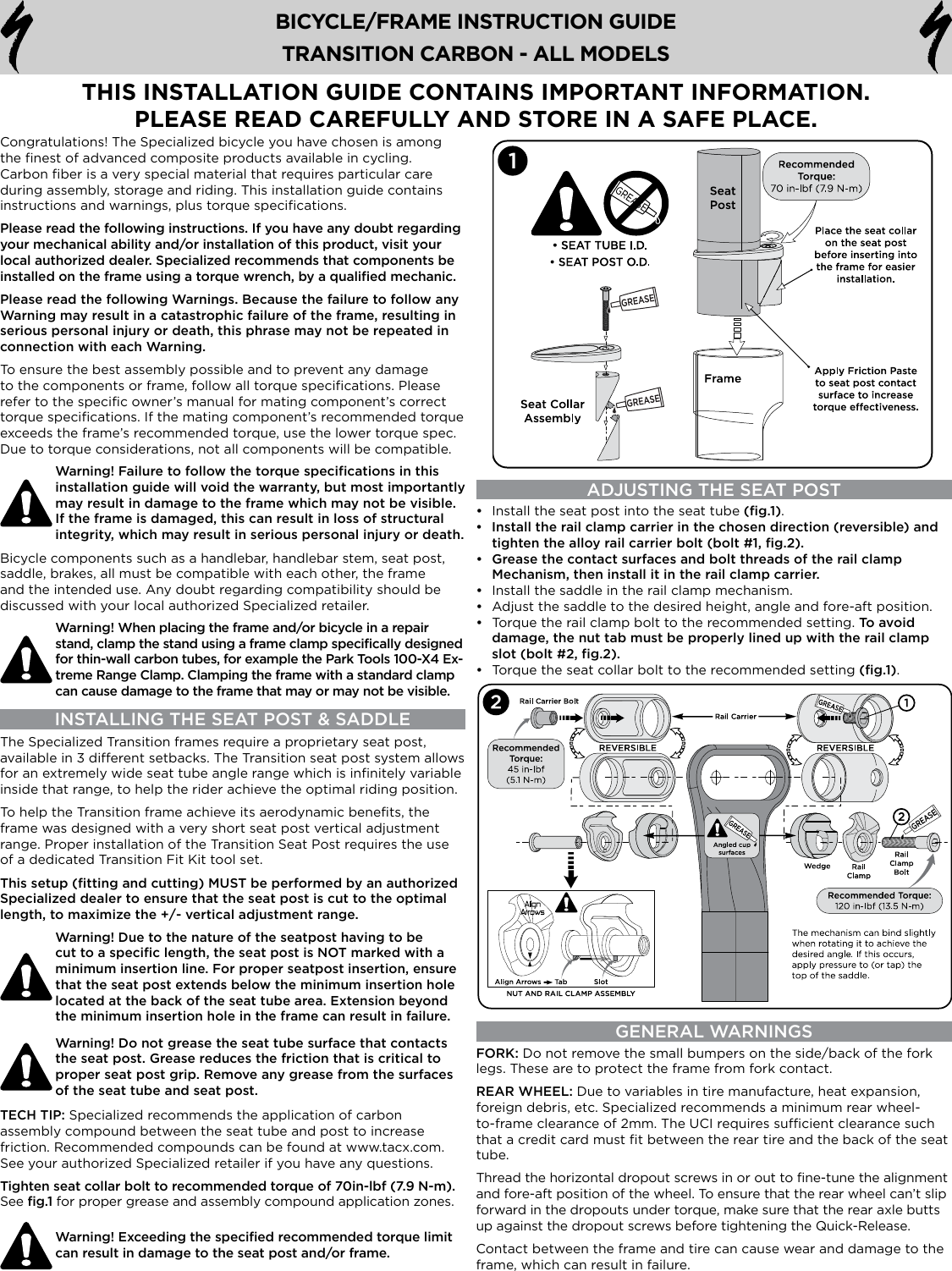 Page 1 of 3 - Specialized Specialized-Transition-Carbon-All-s-Users-Manual-  Specialized-transition-carbon-all-s-users-manual