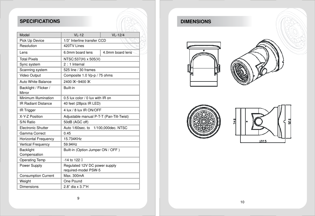 Page 3 of 3 - Speco-Technologies Speco-Technologies-Vl-12-Series-Users-Manual-  Speco-technologies-vl-12-series-users-manual