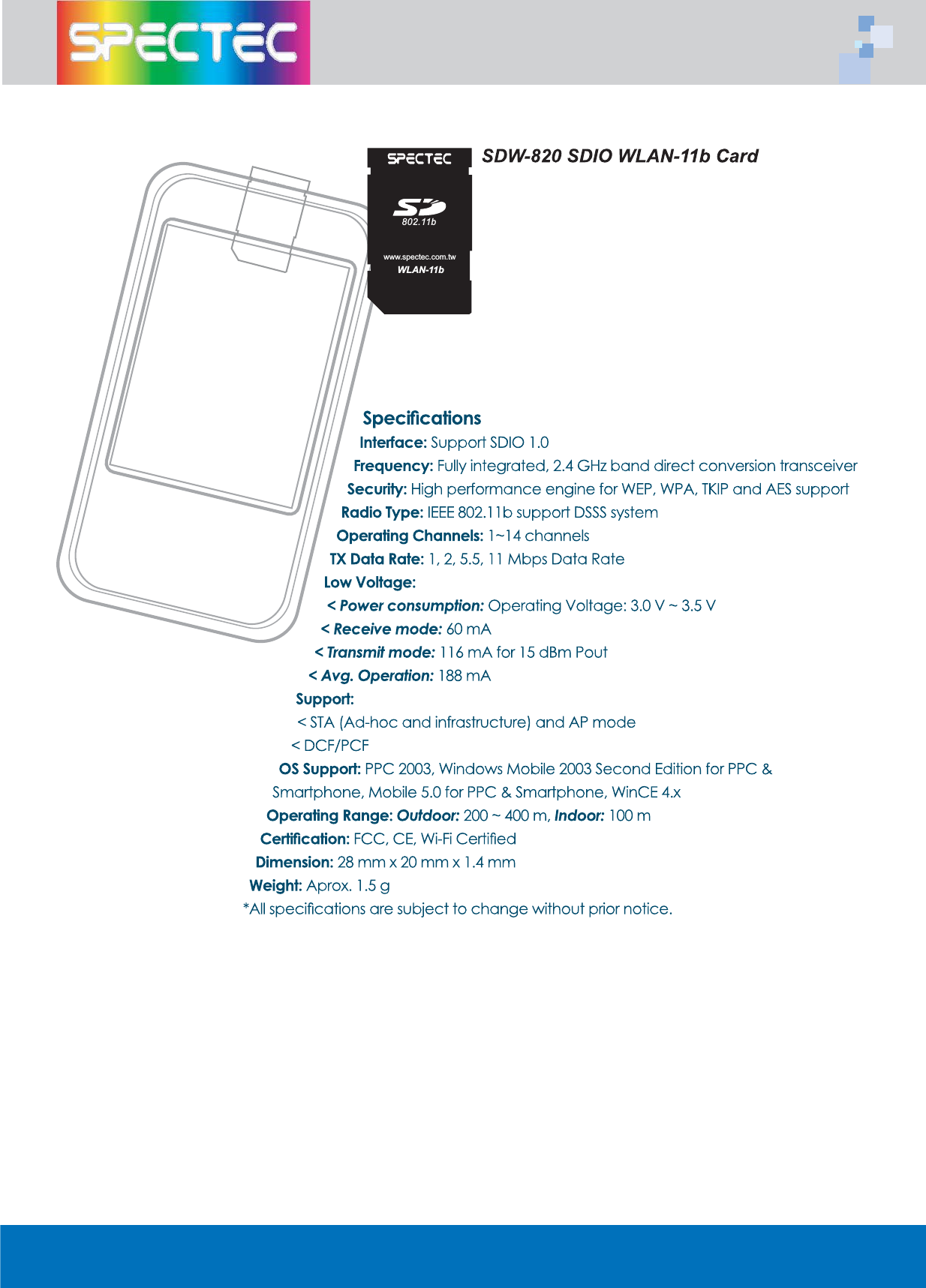 WLAN-11b802.11bwww.spectec.com.tw