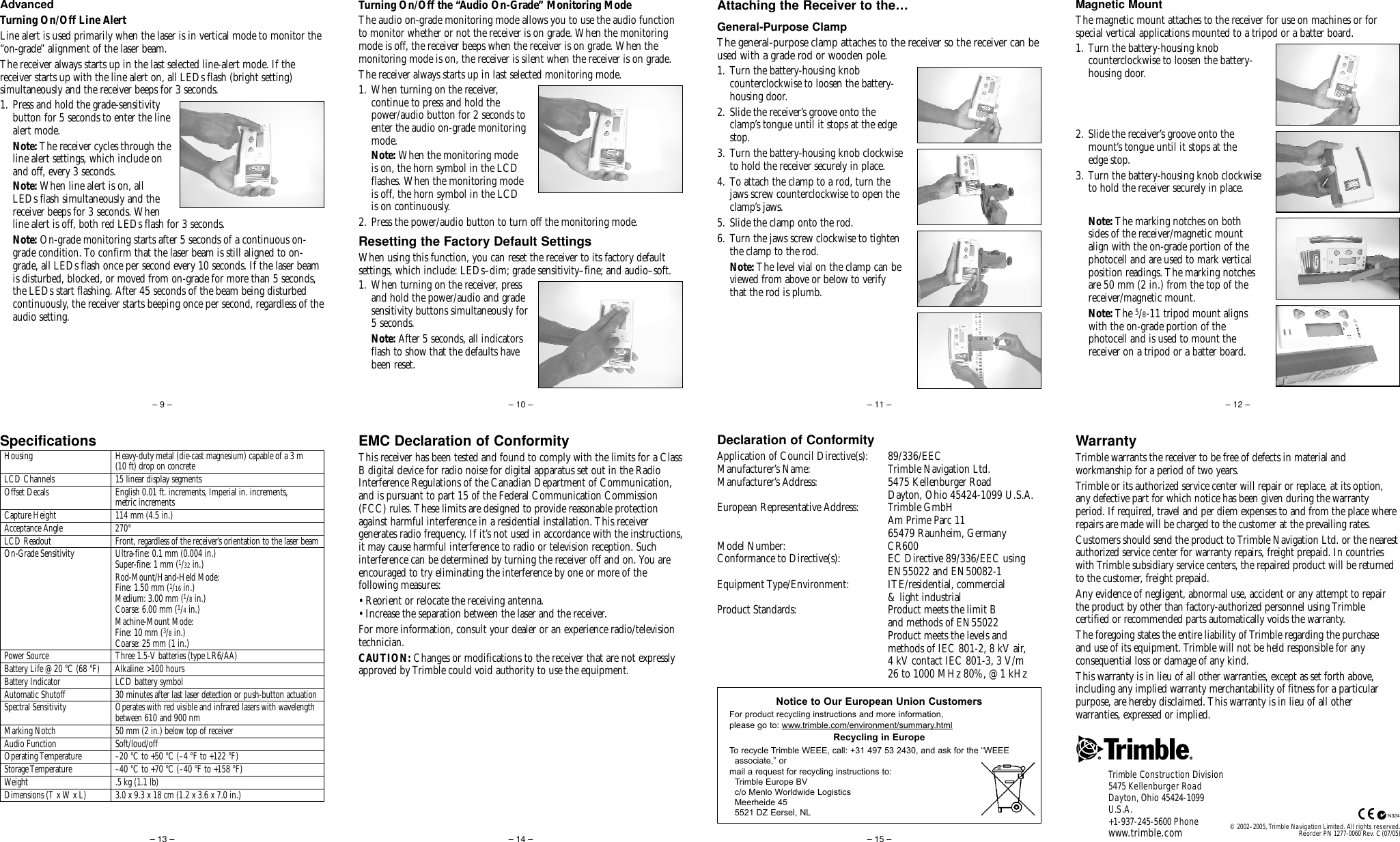 Page 2 of 2 - Spectra Spectra-Cr600-Users-Manual-  Spectra-cr600-users-manual