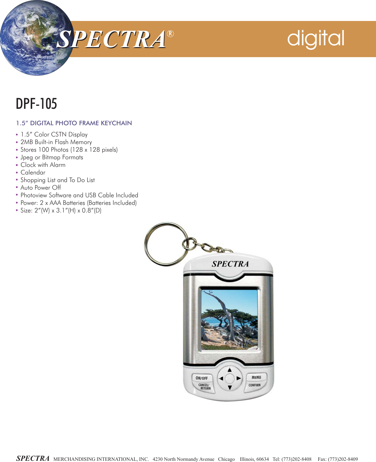 Spectra Dpf 105 Users Manual Sheet 030607