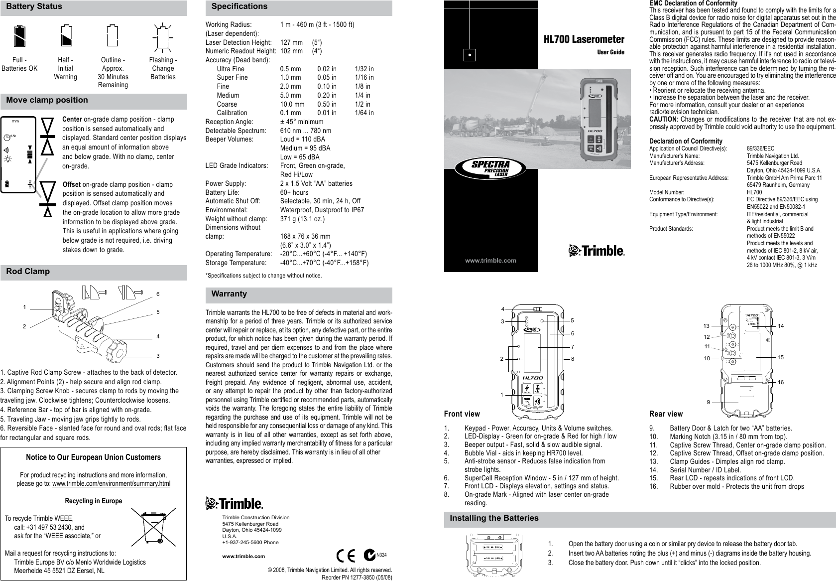 Page 1 of 2 - Spectra Spectra-Hl700-Users-Manual-  Spectra-hl700-users-manual