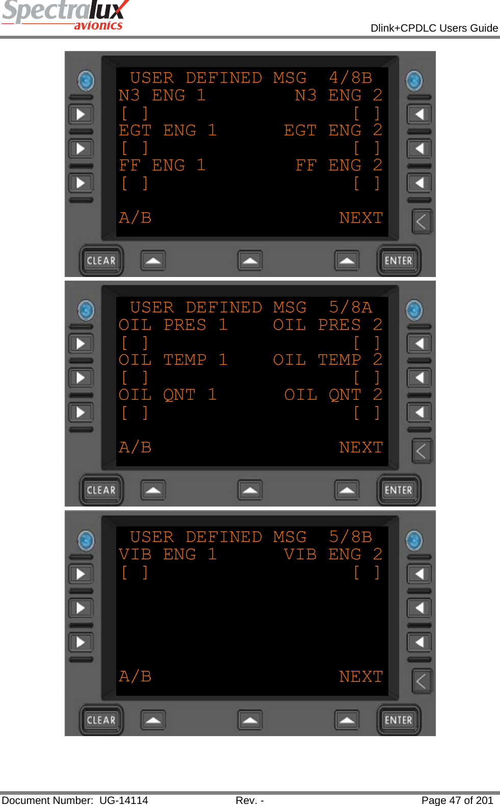            Dlink+CPDLC Users Guide  Document Number:  UG-14114  Rev. -  Page 47 of 201    