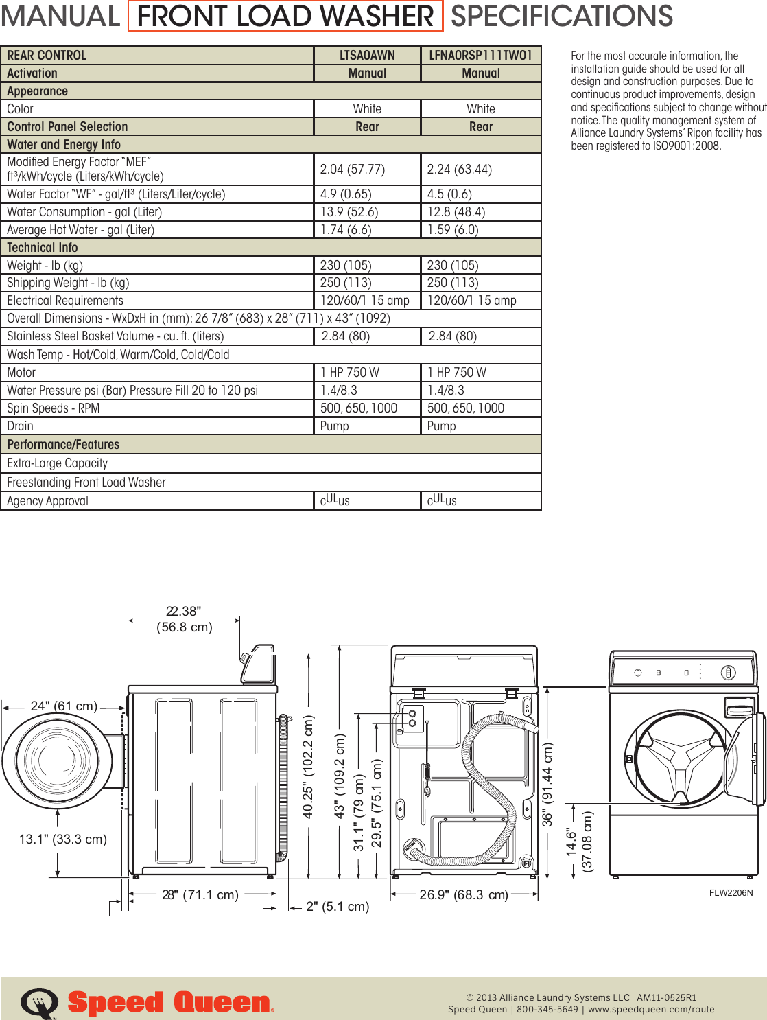 Page 2 of 2 - Speed-Queen Speed-Queen-Commercial-Front-Load-Washer-Ltsa0Awn-Users-Manual-  Speed-queen-commercial-front-load-washer-ltsa0awn-users-manual