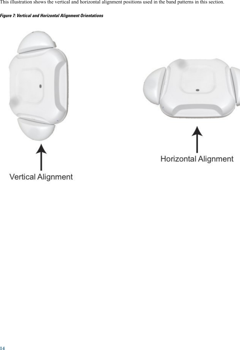 This illustration shows the vertical and horizontal alignment positions used in the band patterns in this section.Figure 7: Vertical and Horizontal Alignment Orientations14