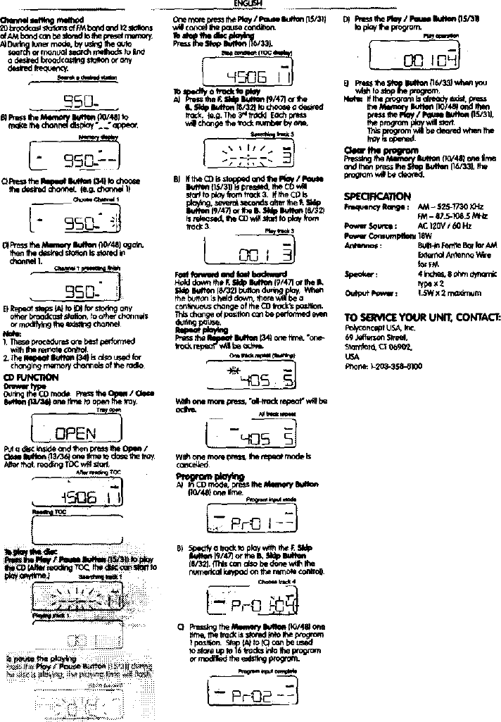 Page 4 of 5 - Spirit Of St Louis 841305 User Manual  CD PLAYER - Manuals And Guides L0402265