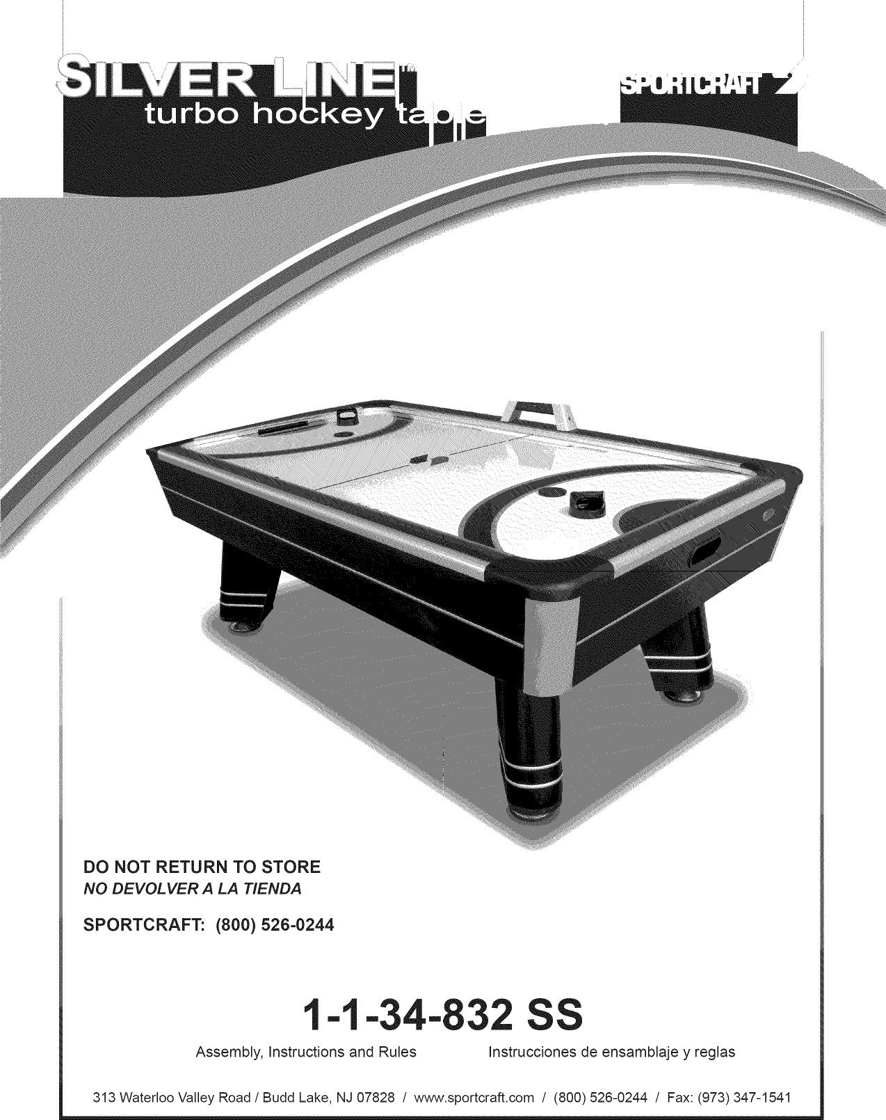 Sportcraft 1 34 832SS User Manual AIR HOCKEY Manuals And Guides L1001445