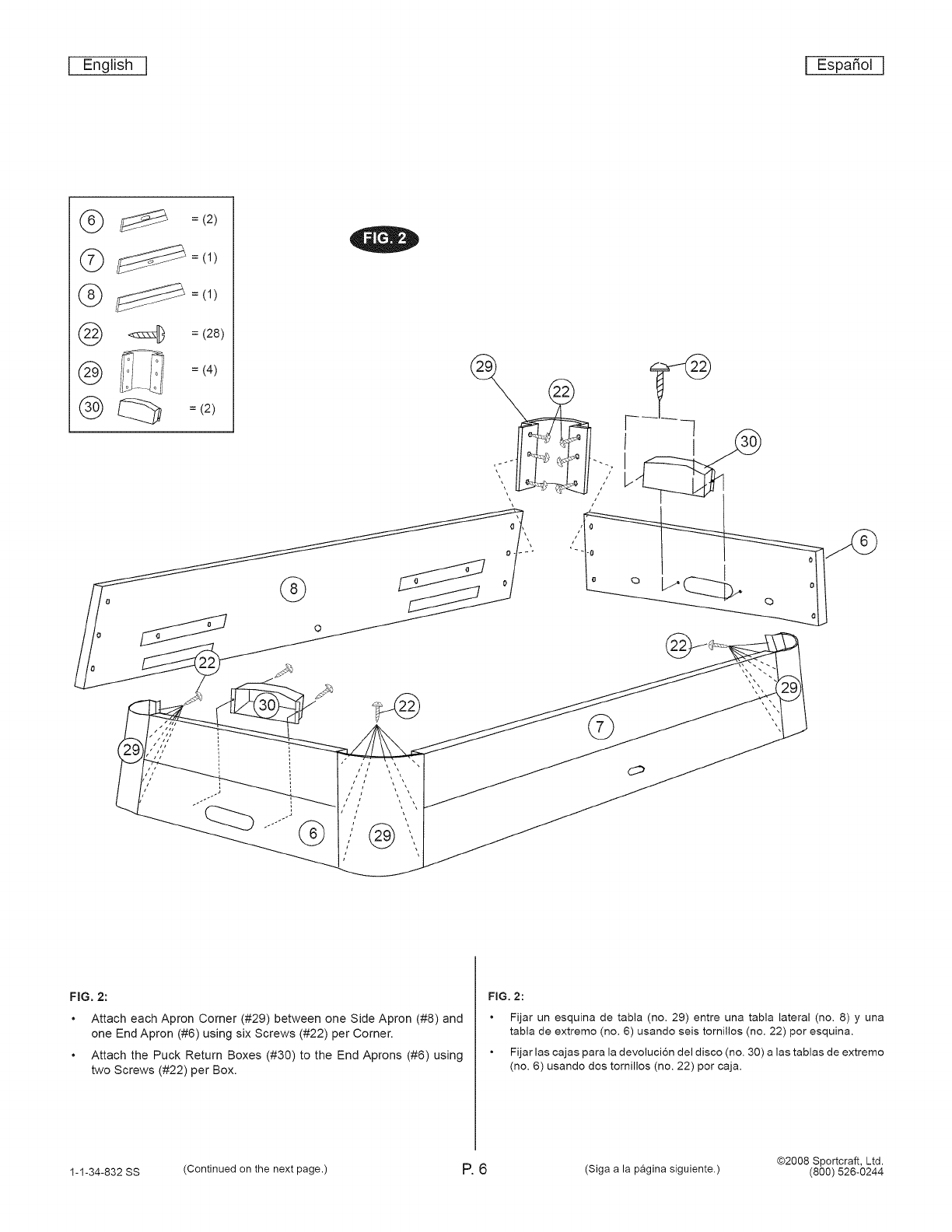 Sportcraft 1 34 832SS User Manual AIR HOCKEY Manuals And Guides L1001445