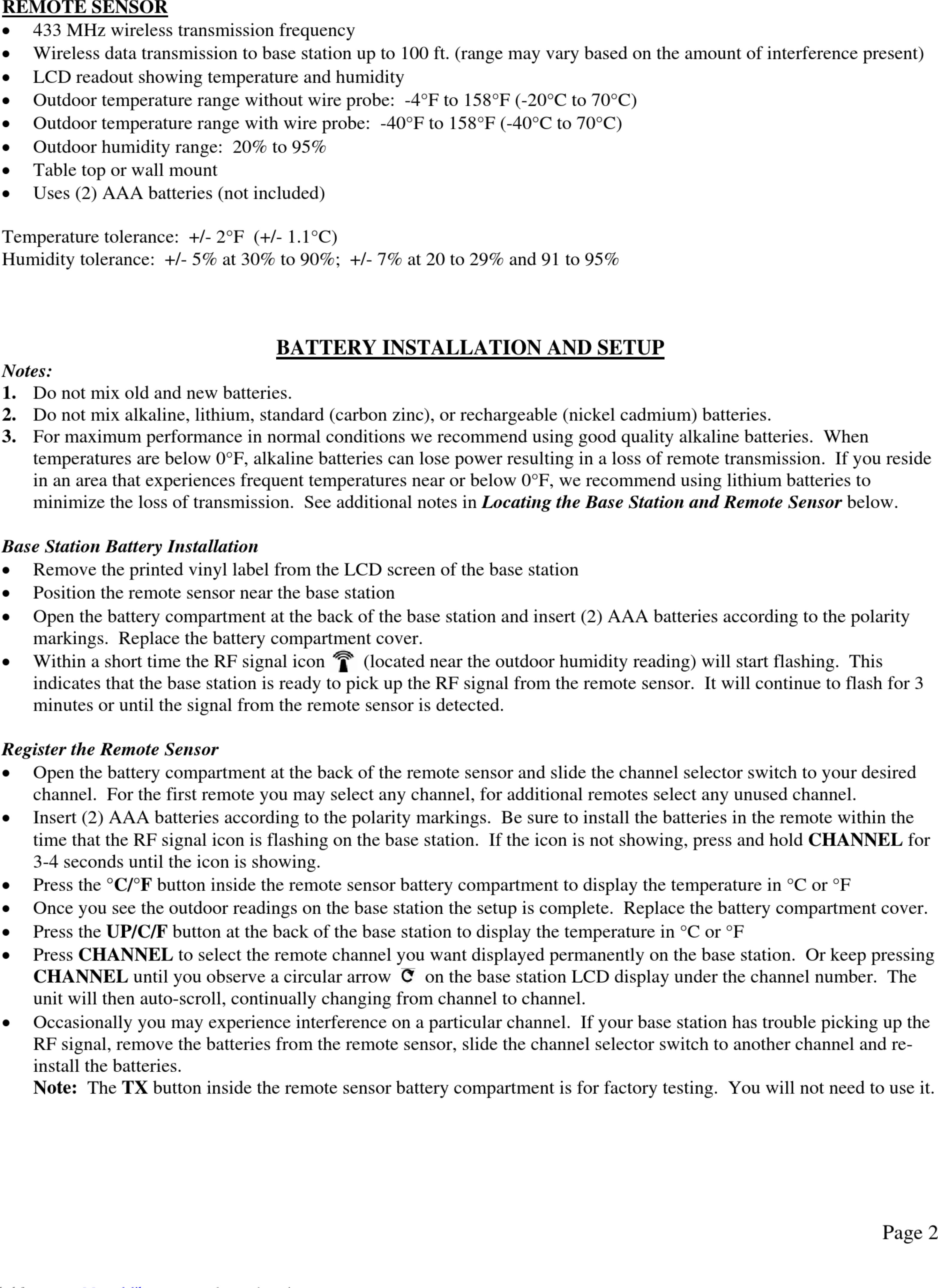 Page 2 of 6 - Springfield Springfield-Precisetemp-91756-User-Manual-1002901 User Manual