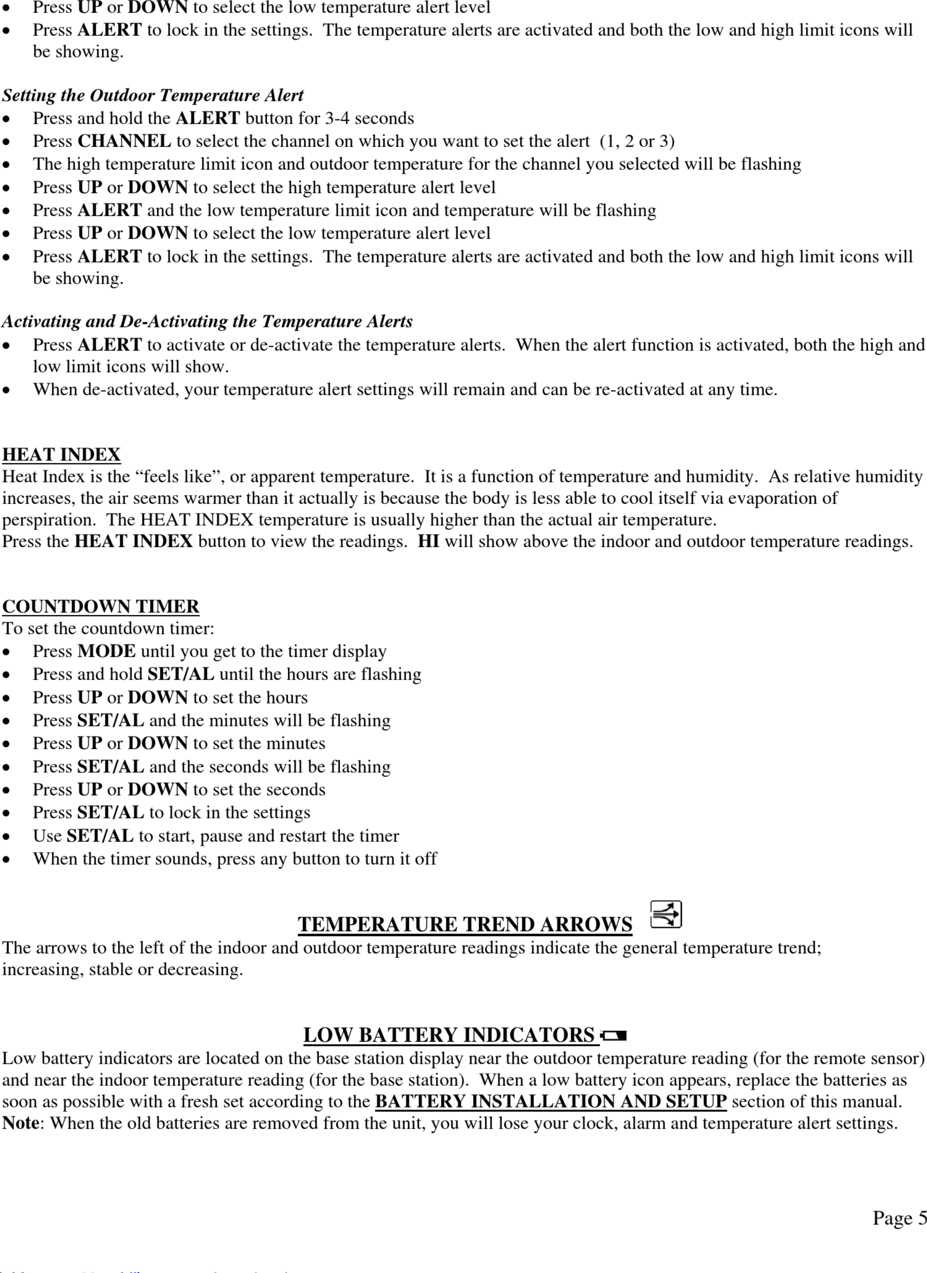 Page 5 of 6 - Springfield Springfield-Precisetemp-91756-User-Manual-1002901 User Manual