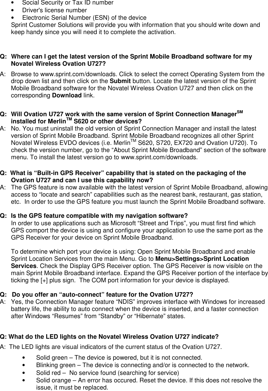 Page 3 of 4 - Sprint-Nextel Sprint-Nextel-Sprint-Nextel-Modem-Ovation-U727-Users-Manual FAQ For The Sprint Mobile Broadband USB Modem By Novatel Wireless _Ovation U727_
