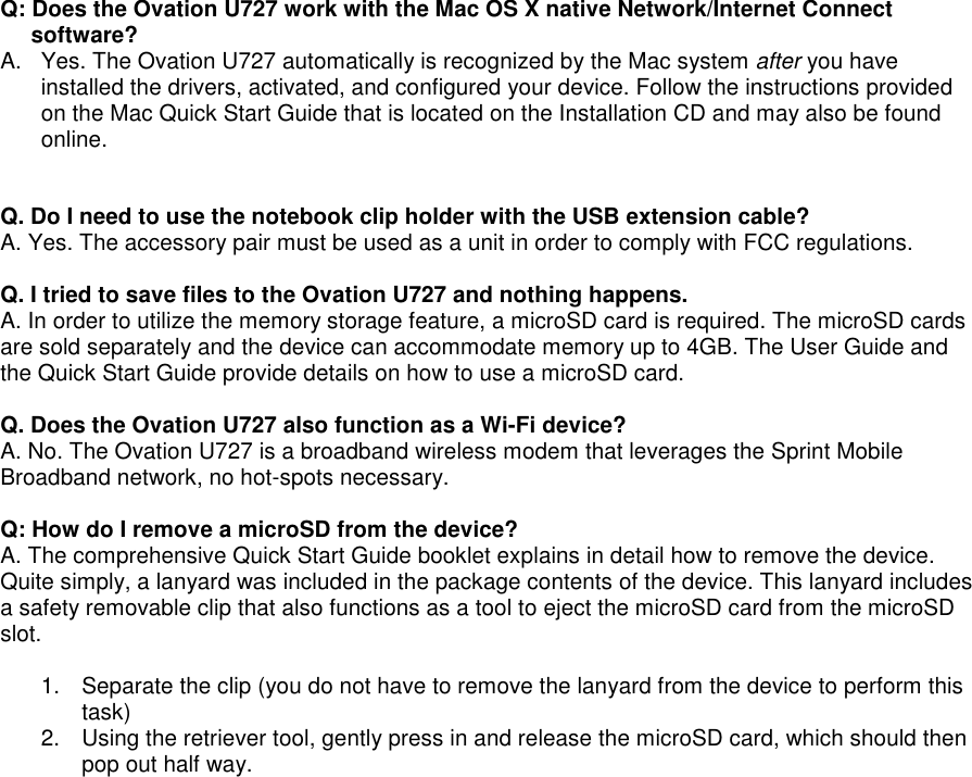 Page 4 of 4 - Sprint-Nextel Sprint-Nextel-Sprint-Nextel-Modem-Ovation-U727-Users-Manual FAQ For The Sprint Mobile Broadband USB Modem By Novatel Wireless _Ovation U727_