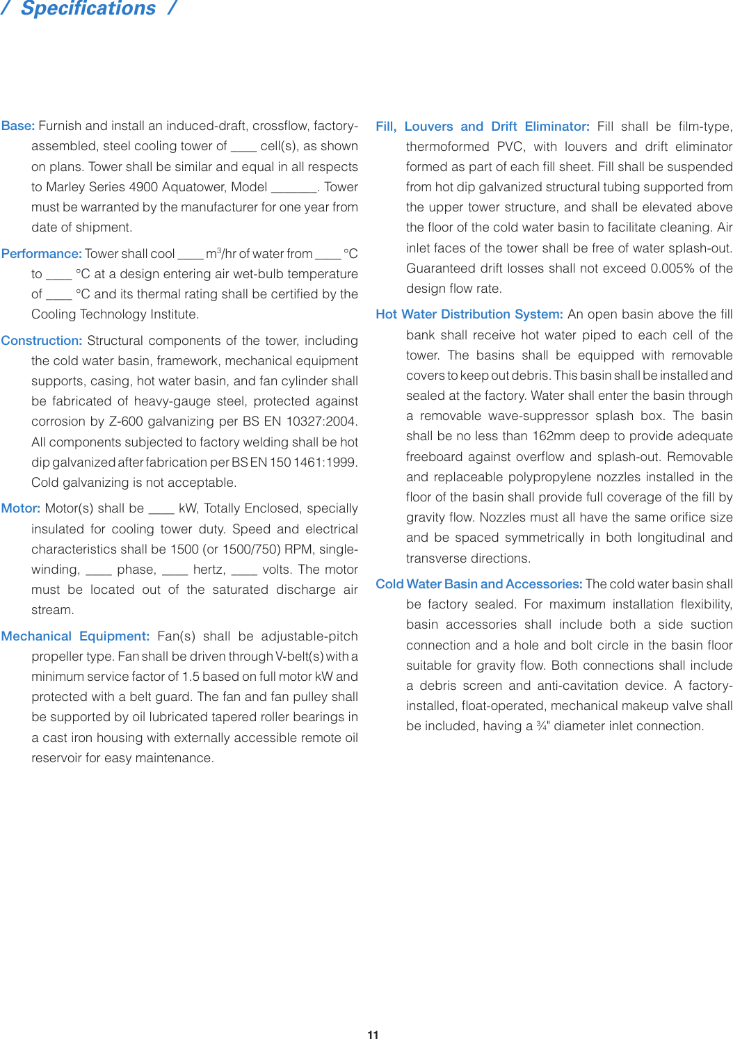 Page 11 of 12 - Spx-Cooling-Technologies Spx-Cooling-Technologies-Marley-Aquatower-Users-Manual-  Spx-cooling-technologies-marley-aquatower-users-manual