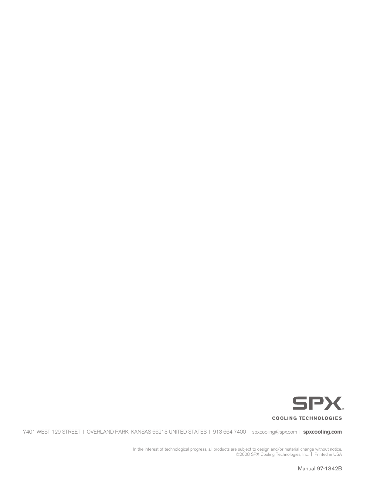 Page 12 of 12 - Spx-Cooling-Technologies Spx-Cooling-Technologies-Marley-Hp700-Users-Manual-  Spx-cooling-technologies-marley-hp700-users-manual
