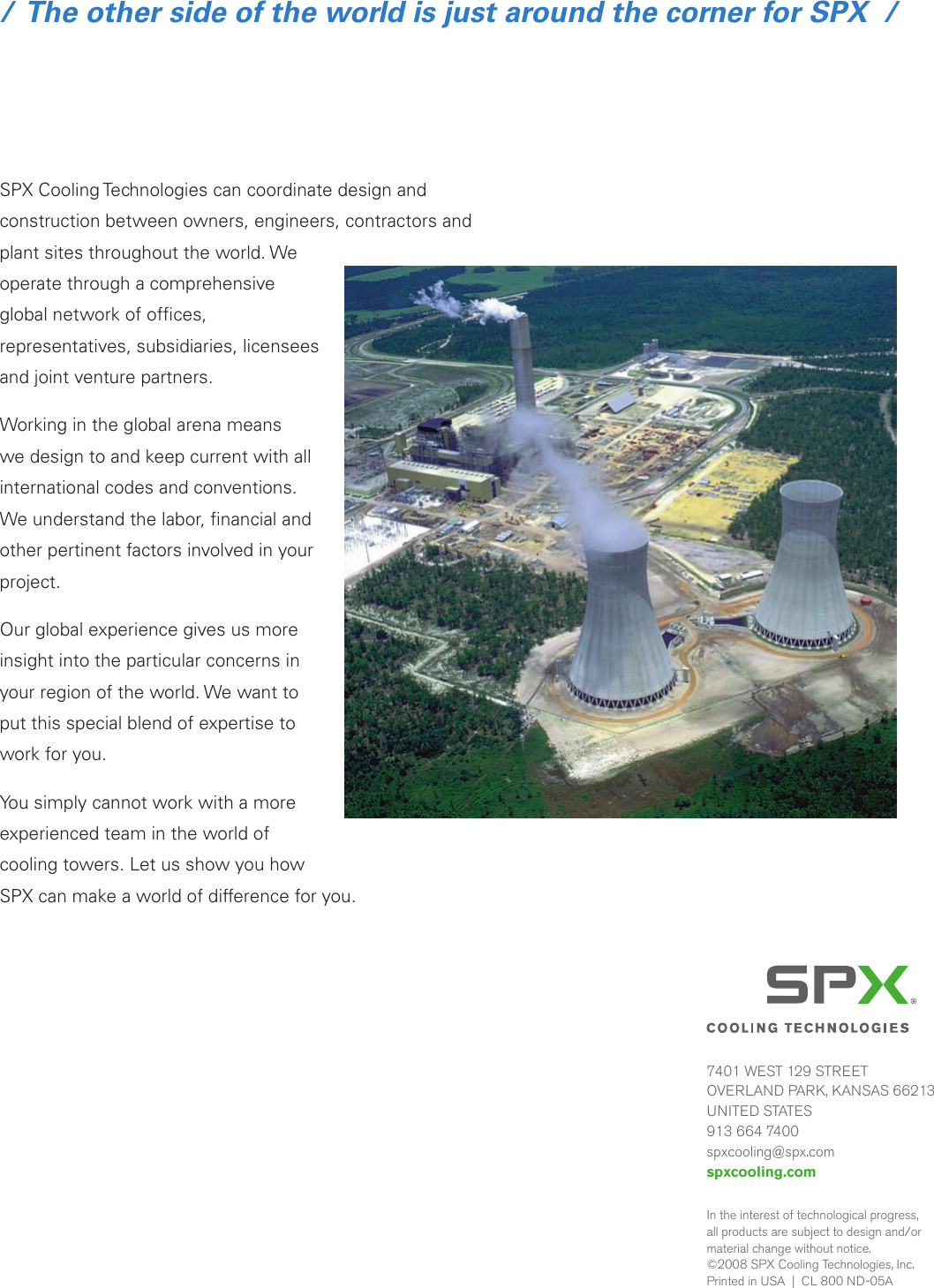 Page 8 of 8 - Spx-Cooling-Technologies Spx-Cooling-Technologies-Mechanical--Cooling-Tower-Class-800-Users-Manual-  Spx-cooling-technologies-mechanical--cooling-tower-class-800-users-manual