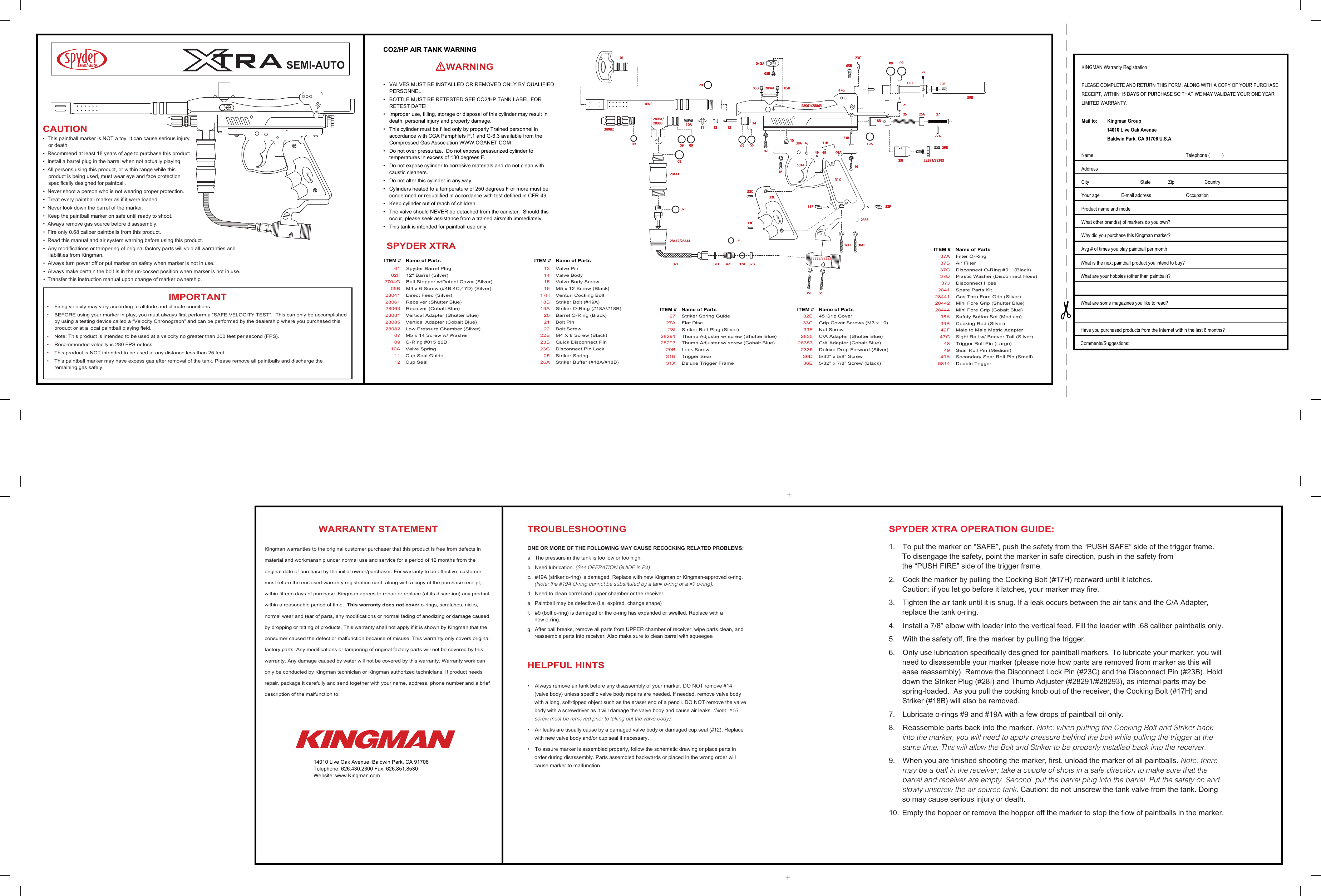 Page 1 of 1 - Spyder Spyder-Xtra-05-Users-Manual- Kingman New XTRA2  Spyder-xtra-05-users-manual