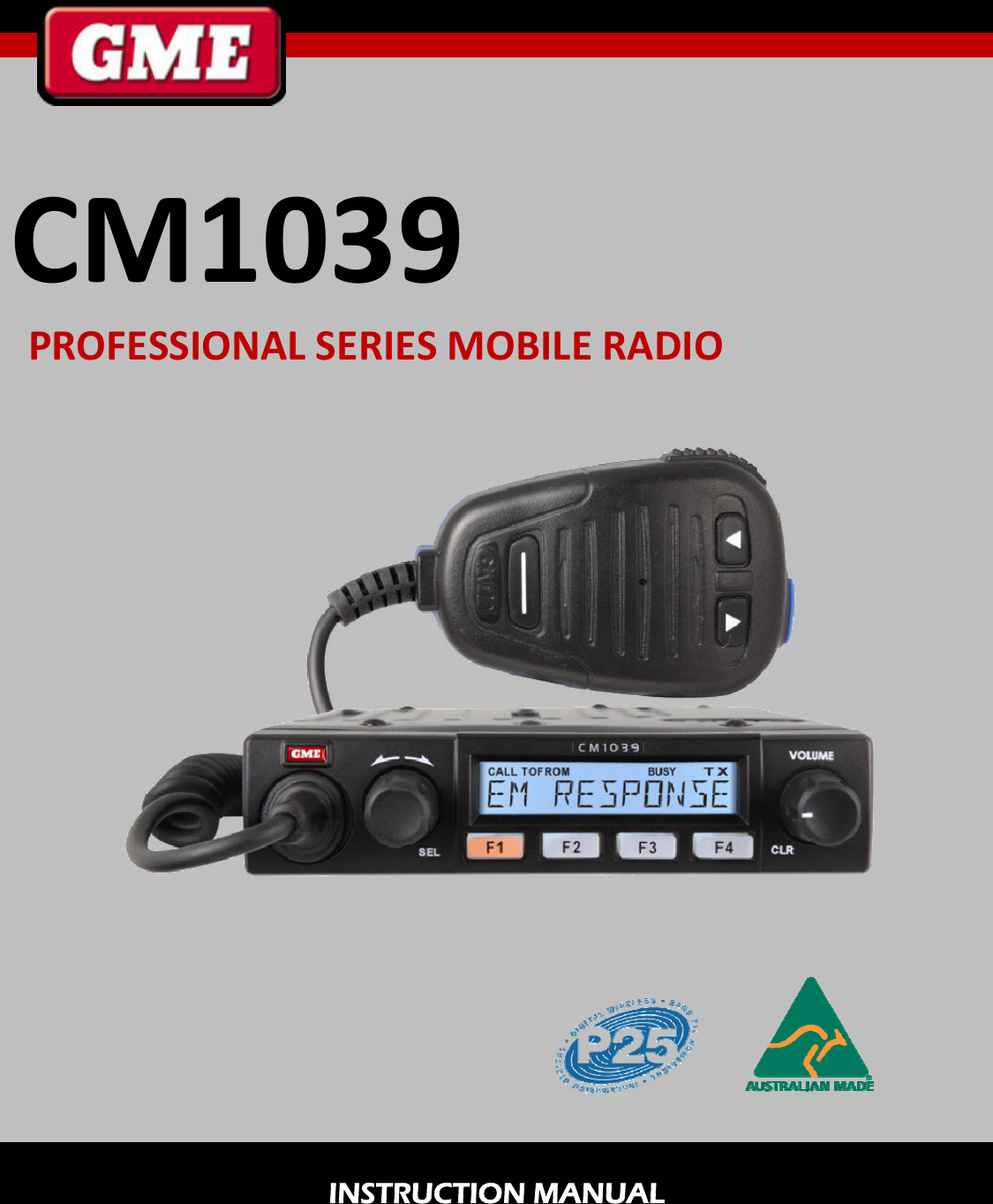 CM1039PROFESSIONALSERIESMOBILERADIO   INSTRUCTION MANUAL  