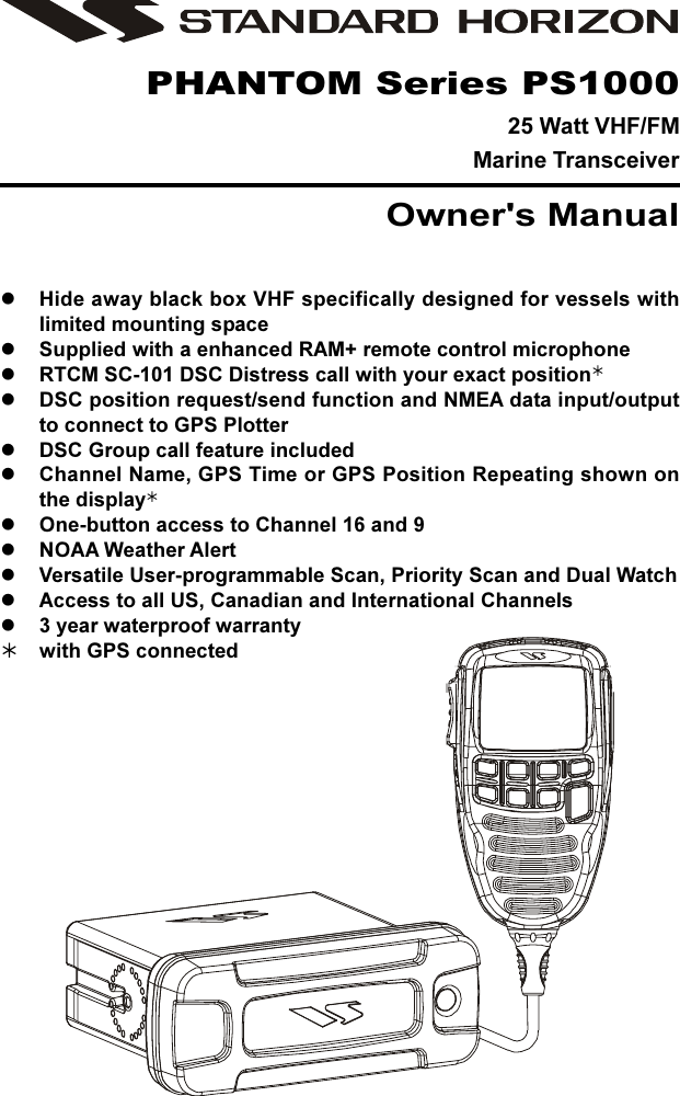 Standard Horizon Phantom Ps1000 Users Manual PS1000.p65