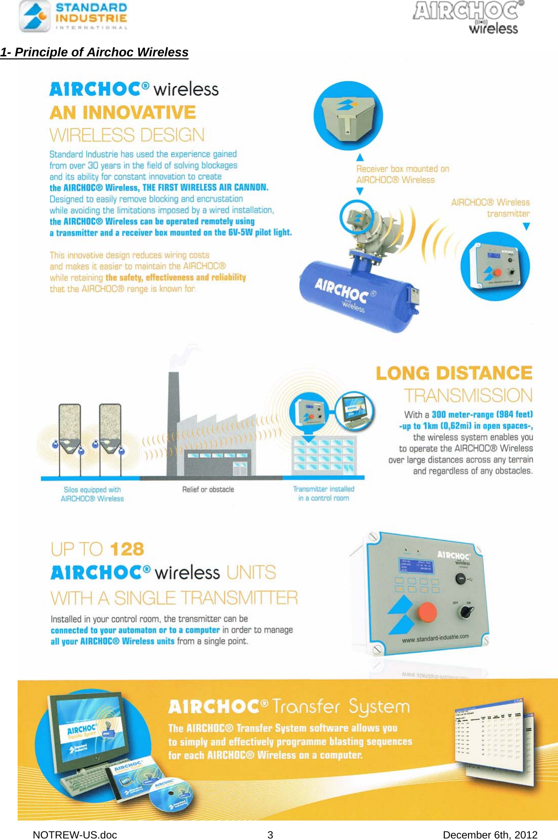  NOTREW-US.doc 3 December 6th, 2012 1- Principle of Airchoc Wireless 