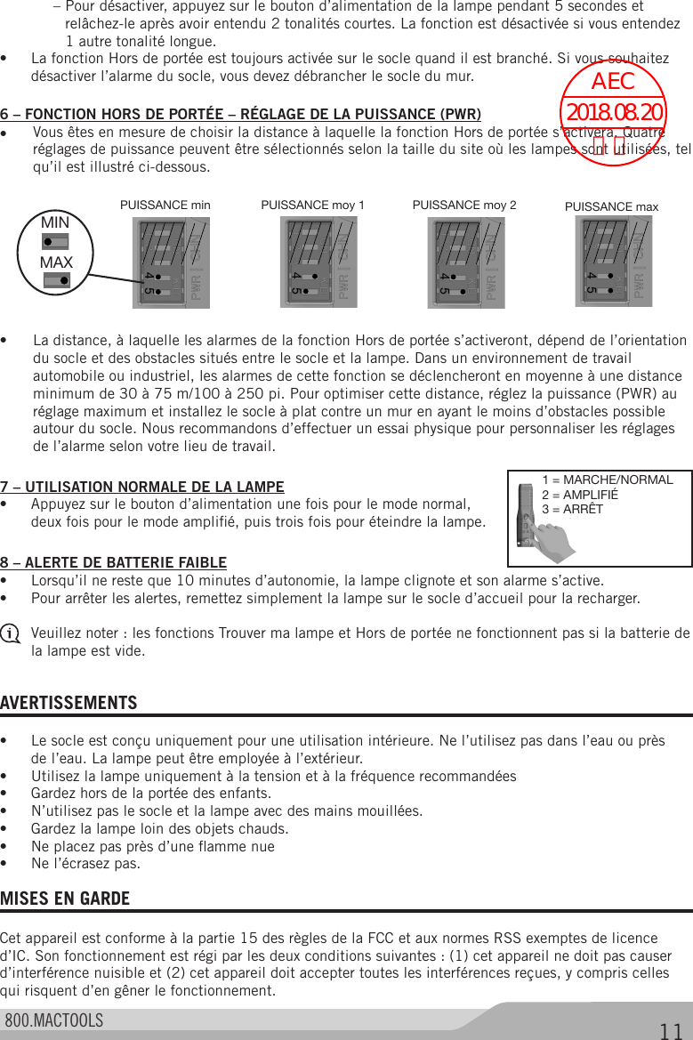 Page 12 of Stanley Black and Decker MHL600DOCK Charging Dock of Inspection LED Light User Manual 