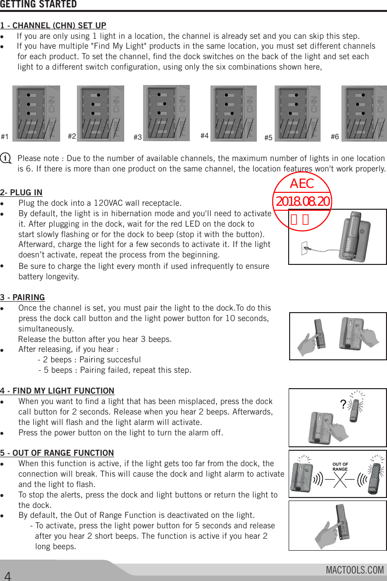 Page 5 of Stanley Black and Decker MHL600DOCK Charging Dock of Inspection LED Light User Manual 