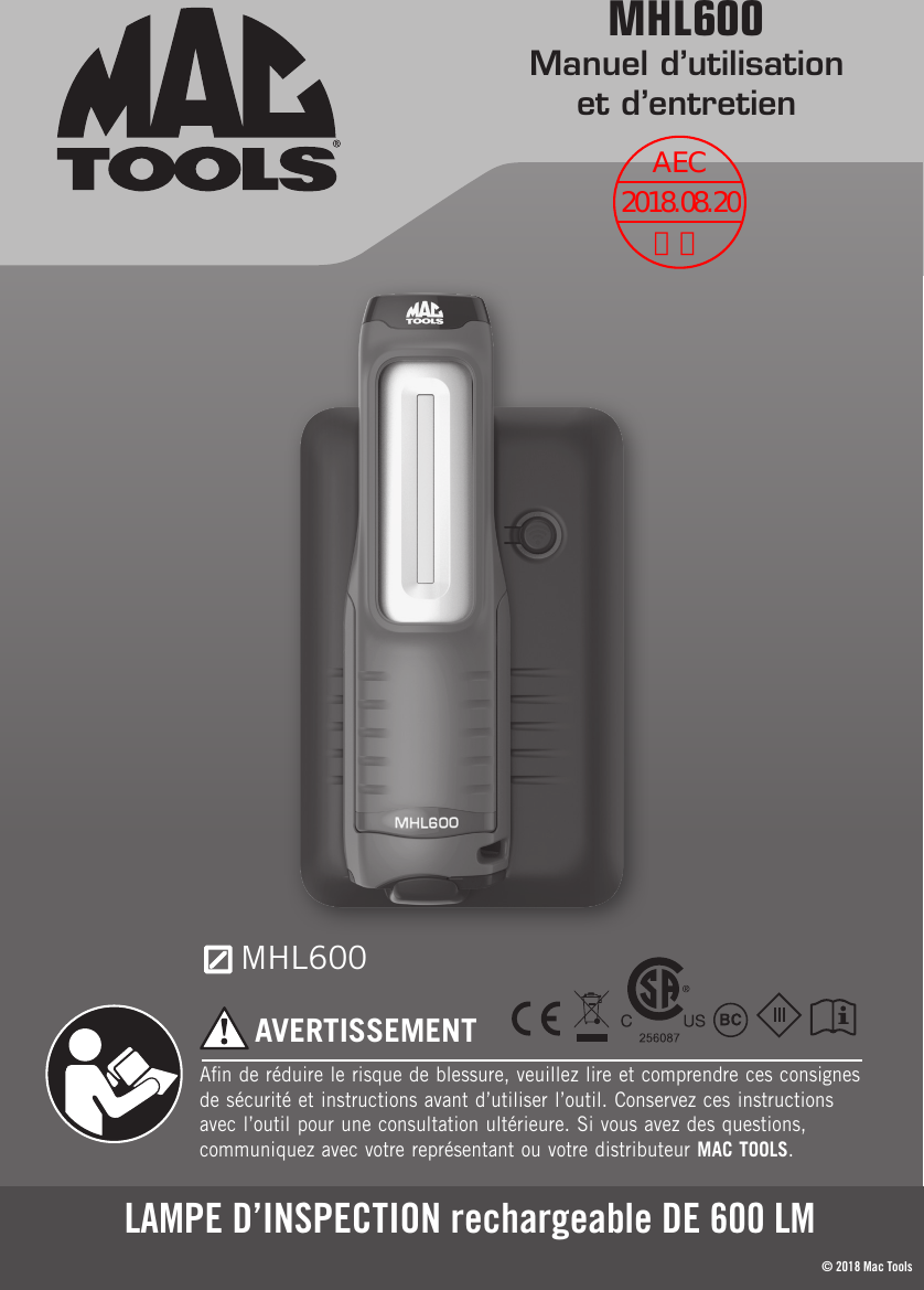 Page 8 of Stanley Black and Decker MHL600LAMP Inspection LED Light User Manual 