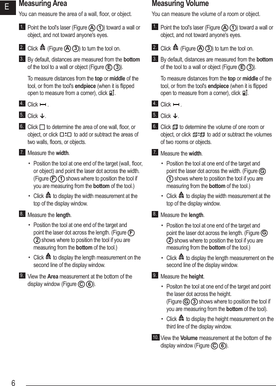 Page 6 of Stanley Black and Decker TLM165 Laser Distance Measurer User Manual rev1