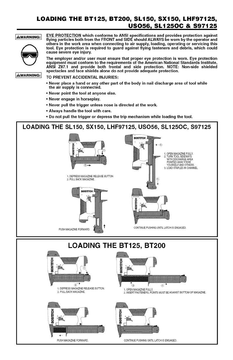 Stanley Bostitch BT200 User Manual NAILER/STAPLER Manuals And Guides