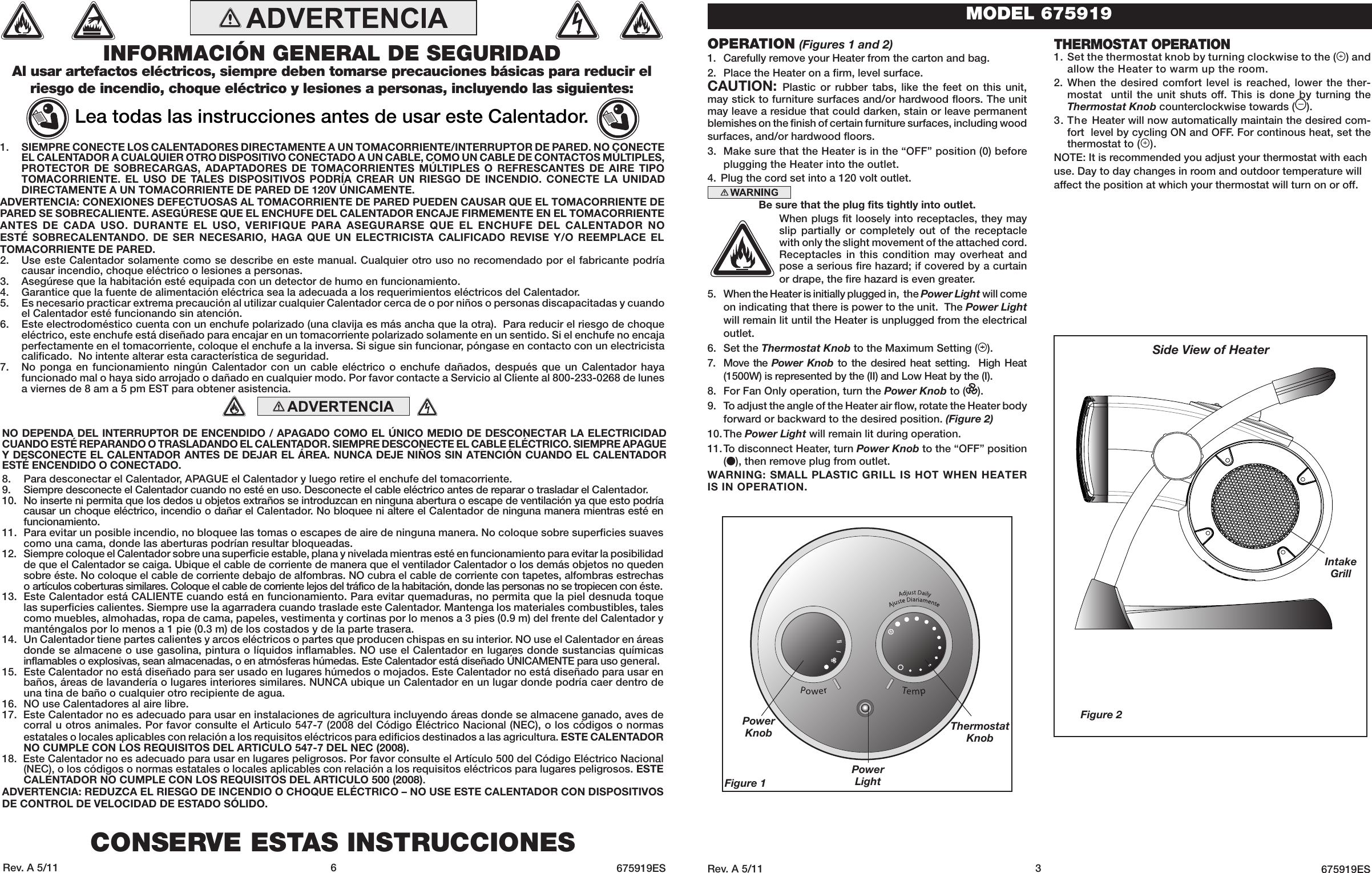 Page 3 of 4 - Stanley-Hardware Stanley-Hardware-Stanley-Hardware-Electric-Heater-675919-Users-Manual-  Stanley-hardware-stanley-hardware-electric-heater-675919-users-manual