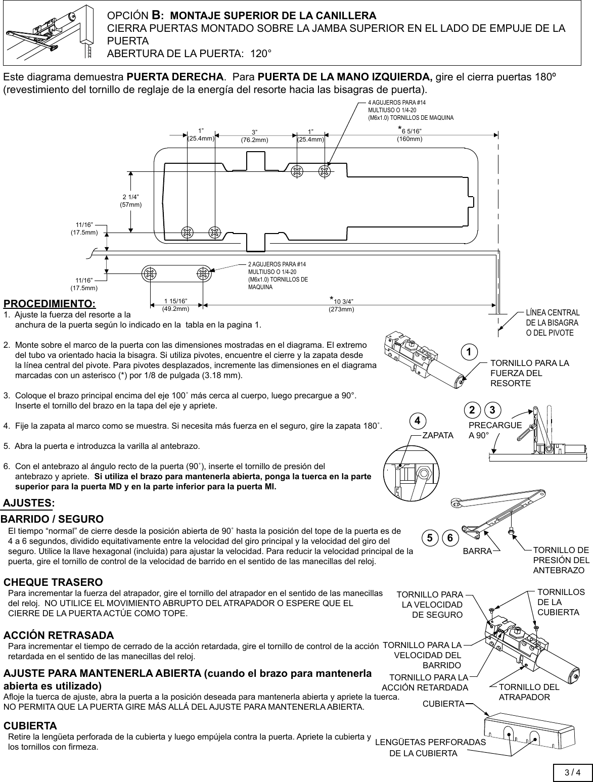 Page 11 of 12 - Stanley Security  QDC100 Series Door Closer Installation Instructions 5043520-04-QDC100Installation