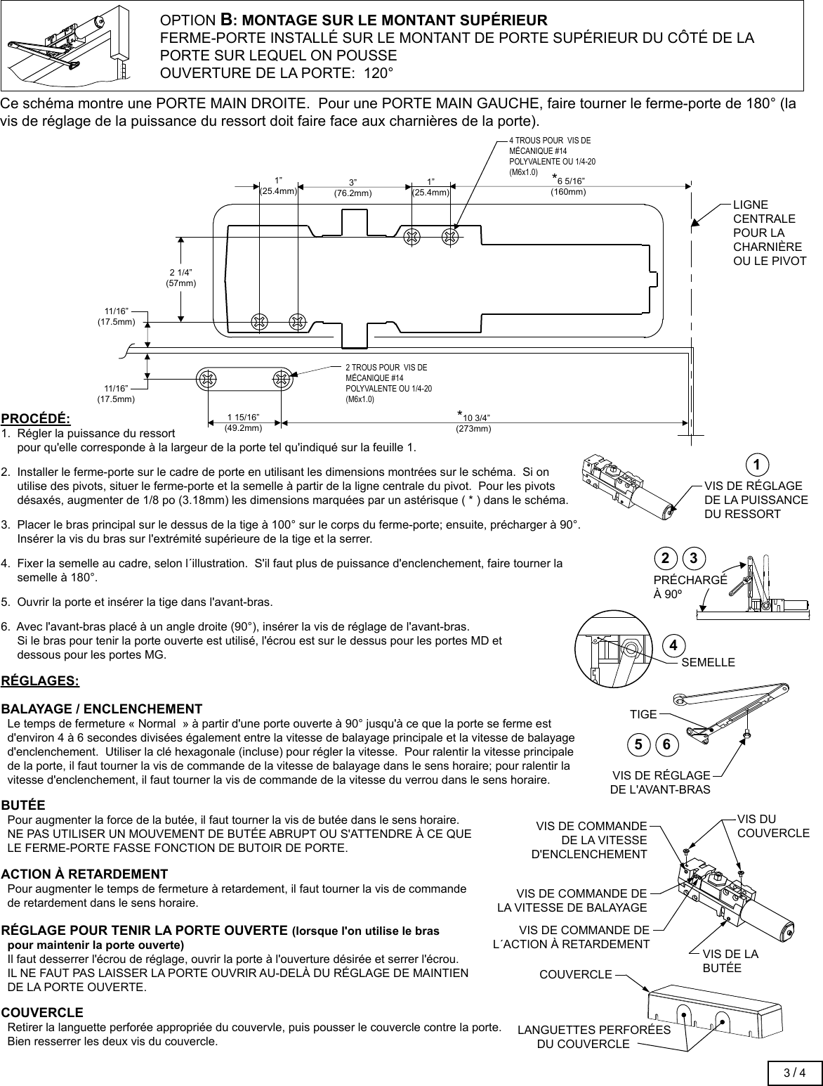 Page 7 of 12 - Stanley Security  QDC100 Series Door Closer Installation Instructions 5043520-04-QDC100Installation