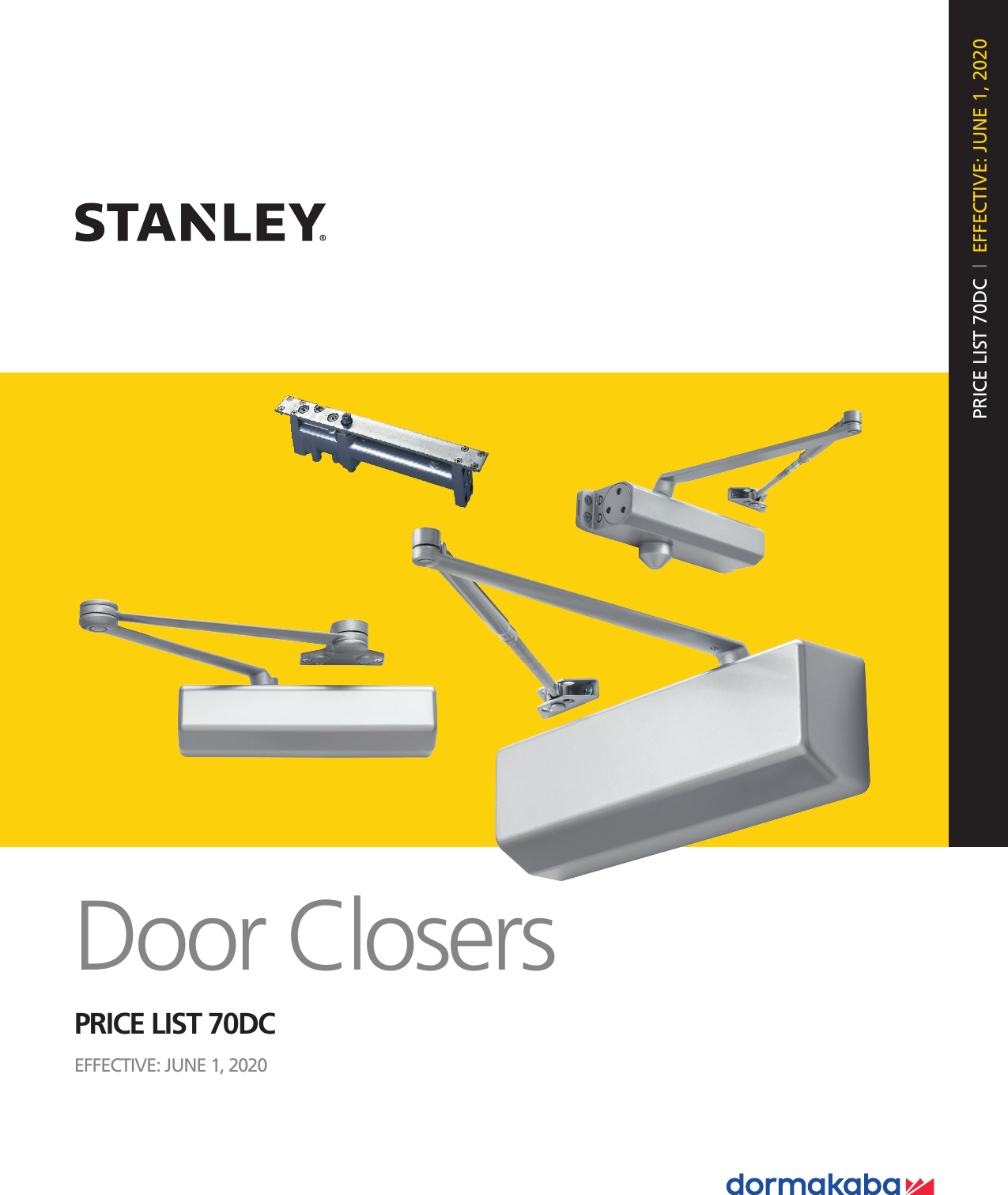 Stanley Security Price List 2020 Door Closers Book (Effective 6/1/20)