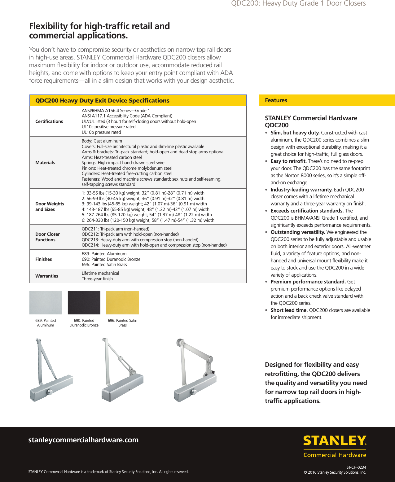 Page 2 of 2 - Stanley Security  QDC200 Door Closers Sell Sheet STCHQDC200Sell WEB