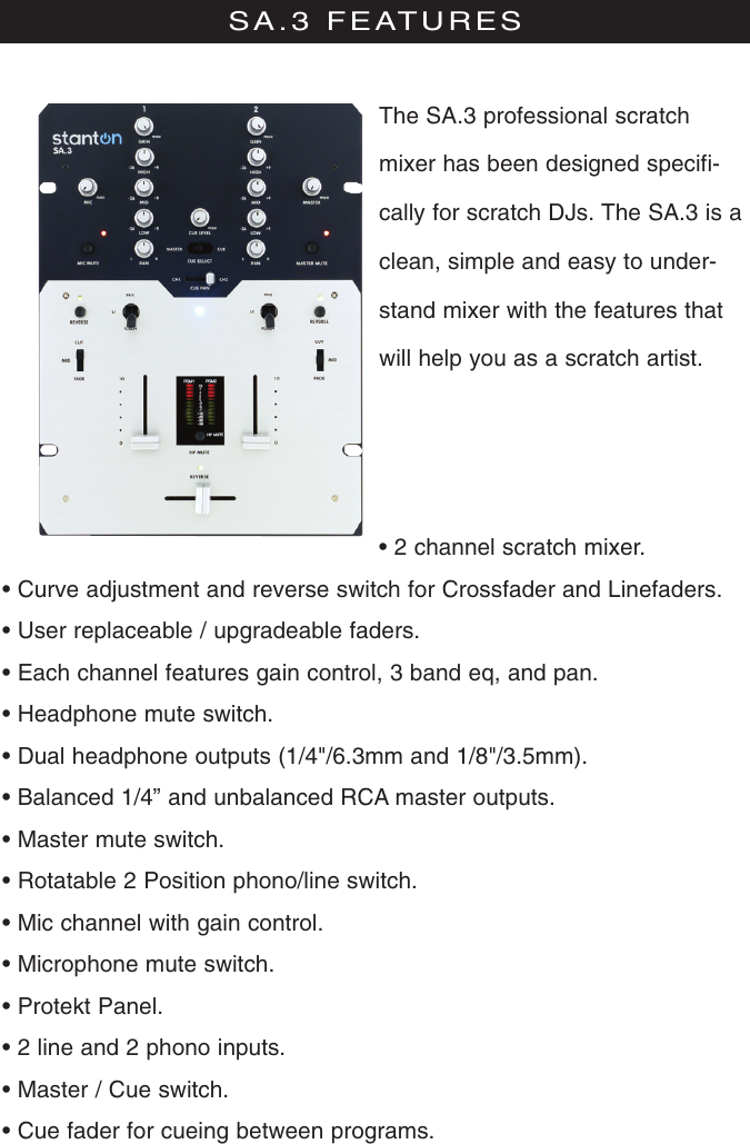Page 4 of 12 - Stanton SA.3  User Manual To The D2cff87e-e50c-4af0-979c-d94c82073f76
