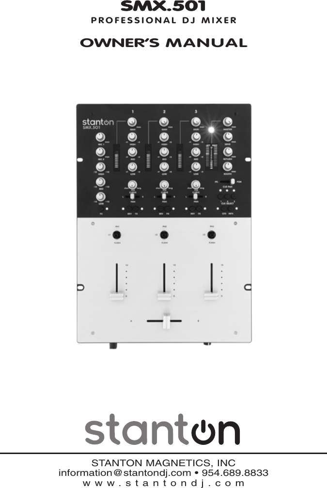 Page 1 of 12 - Stanton SMX.501 User Manual  To The 9b1fb105-d50d-44b5-910f-39a724e072eb