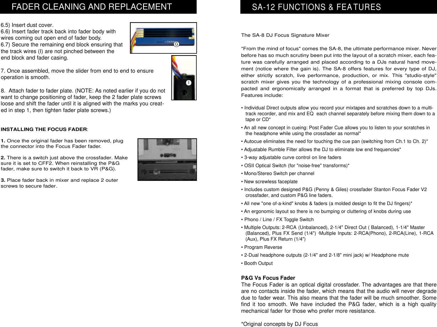Page 3 of 6 - Stanton Stanton-Dj-Focus-Signature-Mixer-Sa-8-Users-Manual-  Stanton-dj-focus-signature-mixer-sa-8-users-manual
