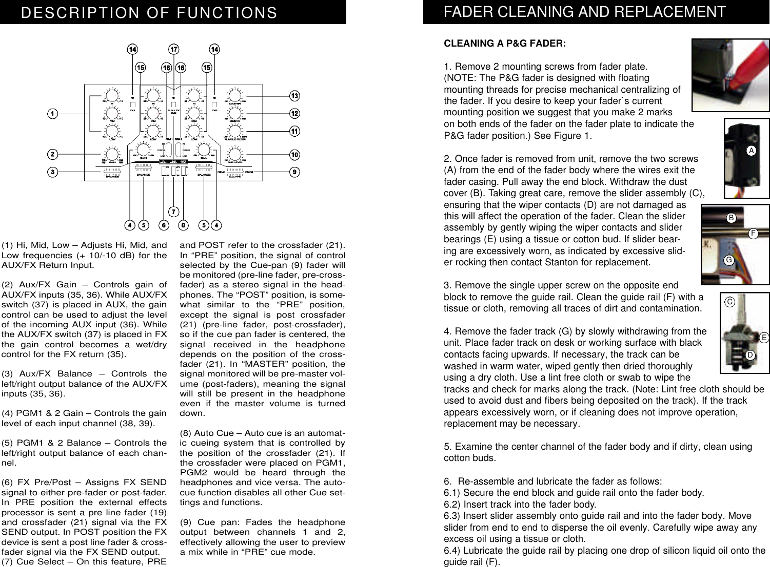Page 4 of 6 - Stanton Stanton-Dj-Focus-Signature-Mixer-Sa-8-Users-Manual-  Stanton-dj-focus-signature-mixer-sa-8-users-manual