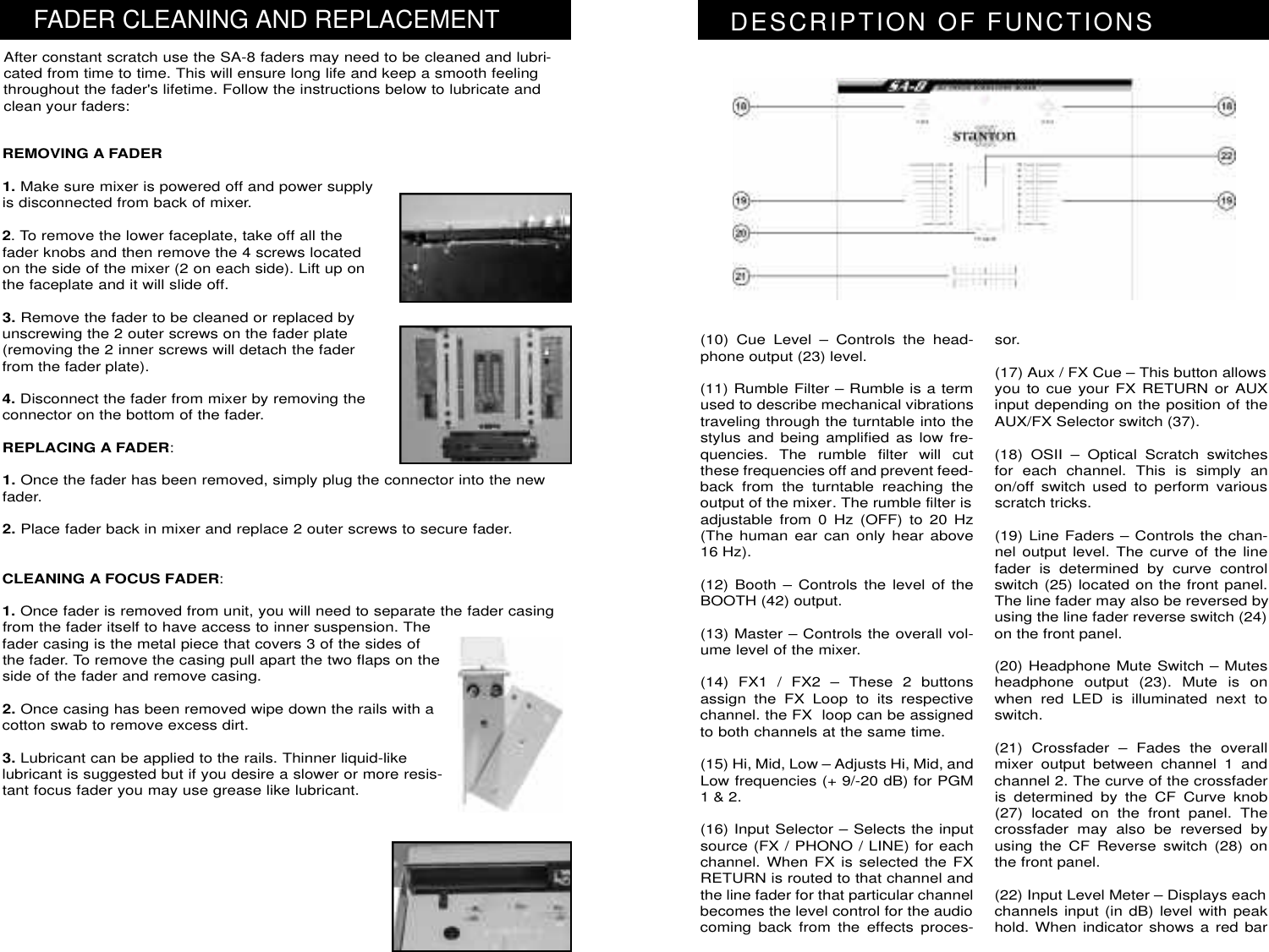 Page 5 of 6 - Stanton Stanton-Dj-Focus-Signature-Mixer-Sa-8-Users-Manual-  Stanton-dj-focus-signature-mixer-sa-8-users-manual