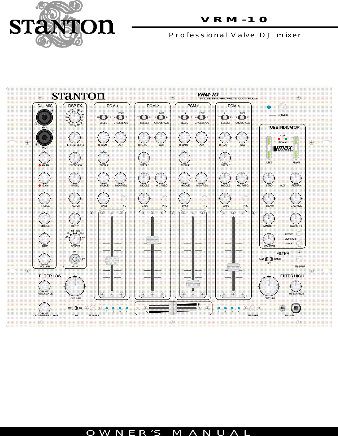 Page 1 of 8 - Stanton Stanton-Professional-Valve-Dj-Mixer-Vrm-10-Users-Manual-  Stanton-professional-valve-dj-mixer-vrm-10-users-manual