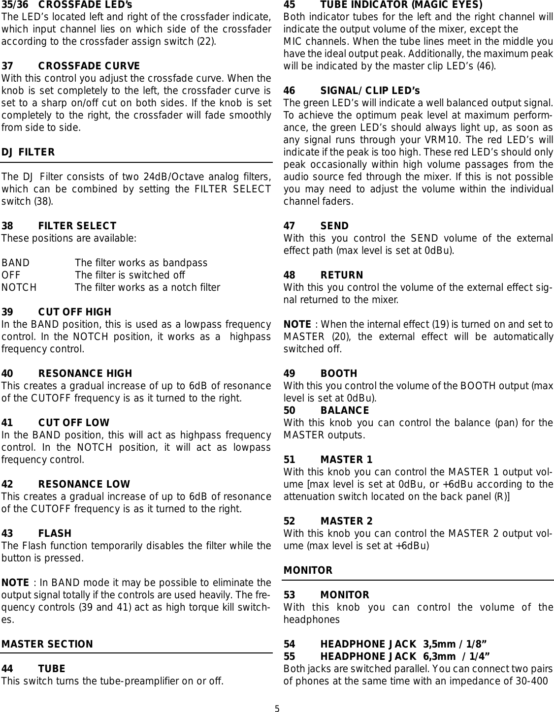 Page 6 of 8 - Stanton Stanton-Professional-Valve-Dj-Mixer-Vrm-10-Users-Manual-  Stanton-professional-valve-dj-mixer-vrm-10-users-manual