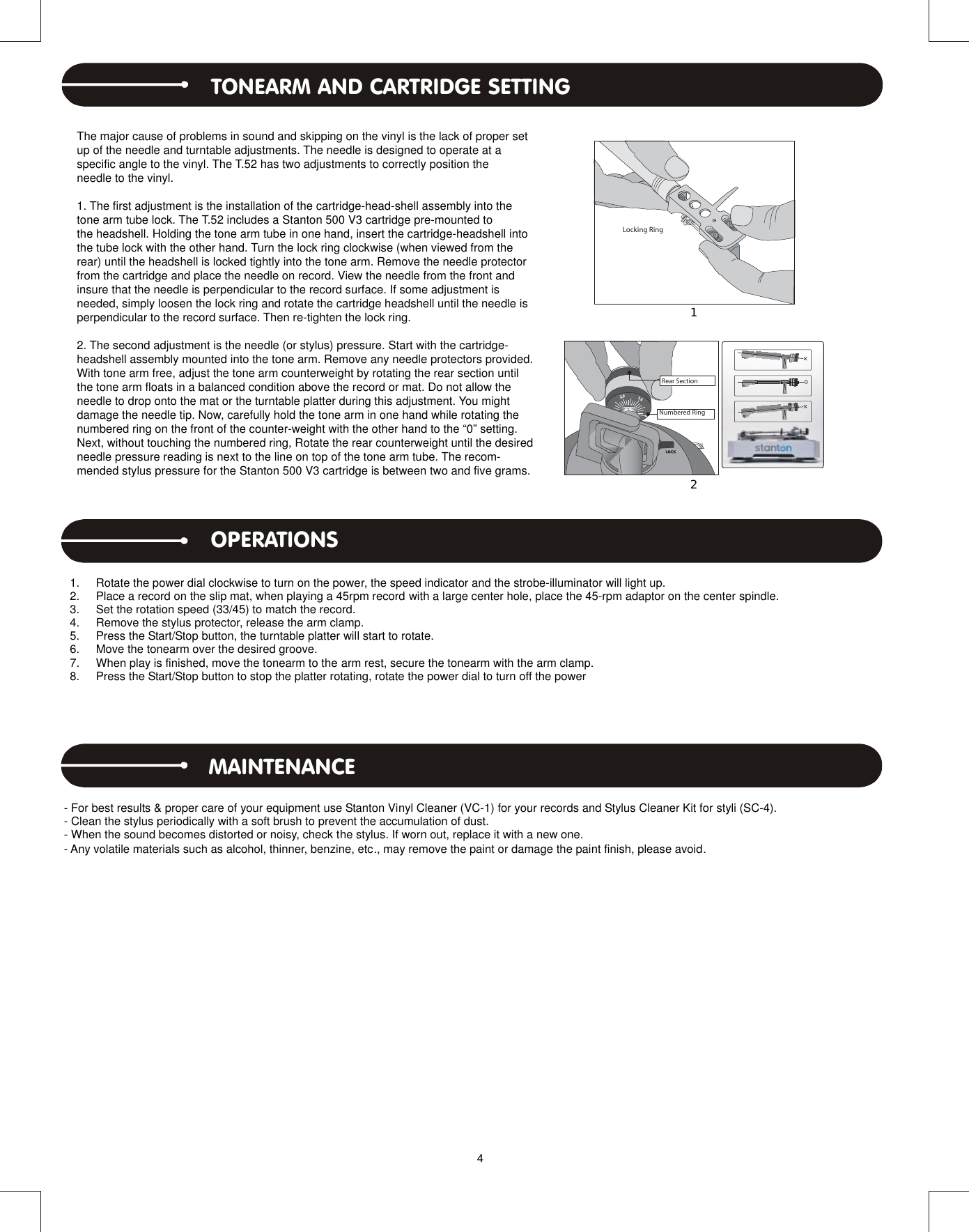 Page 4 of 8 - Stanton Stanton-T-52-Users-Manual 502-T52A-2577A