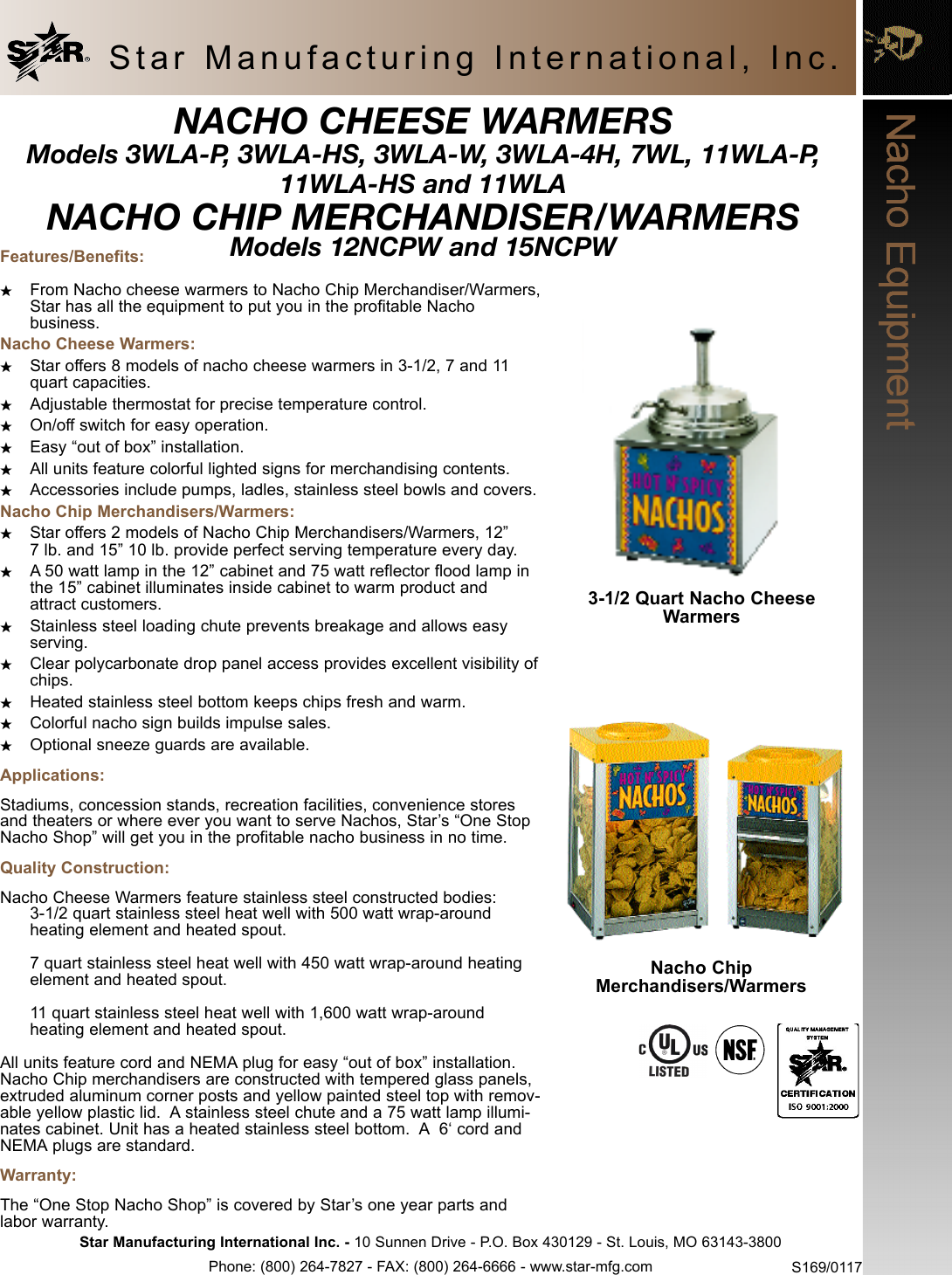 Page 1 of 2 - Star-Manufacturing Star-Manufacturing-Nacho-11Wla-Hs-Users-Manual- 3WlA Hs Nacho Equipment  Star-manufacturing-nacho-11wla-hs-users-manual